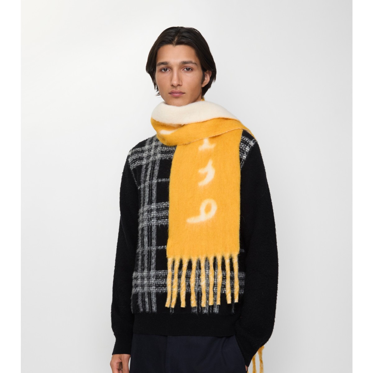  Reversible Logo Alpaca Wool Blend Scarf