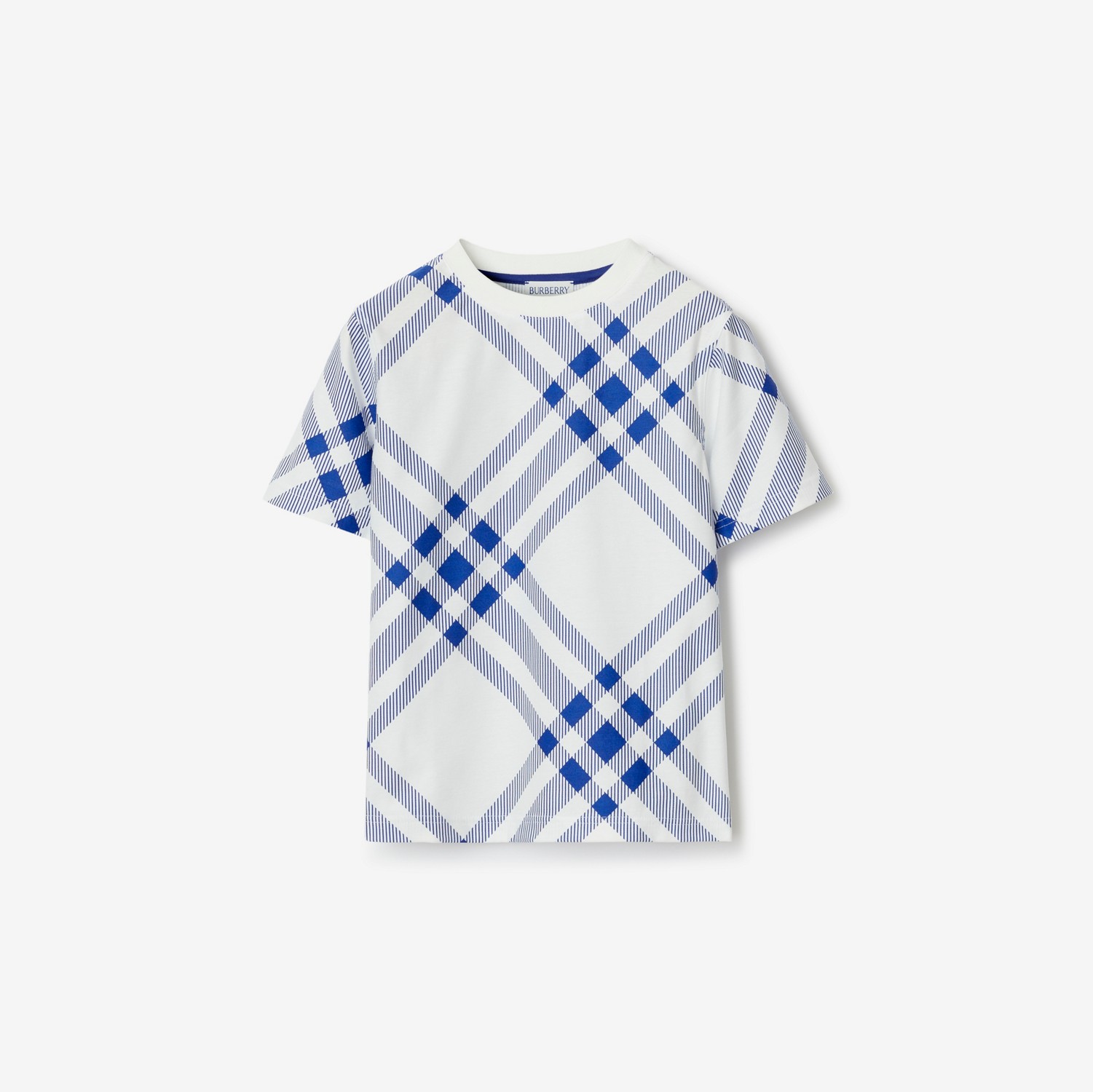 Check Cotton T-shirt in Knight/salt | Burberry® Official