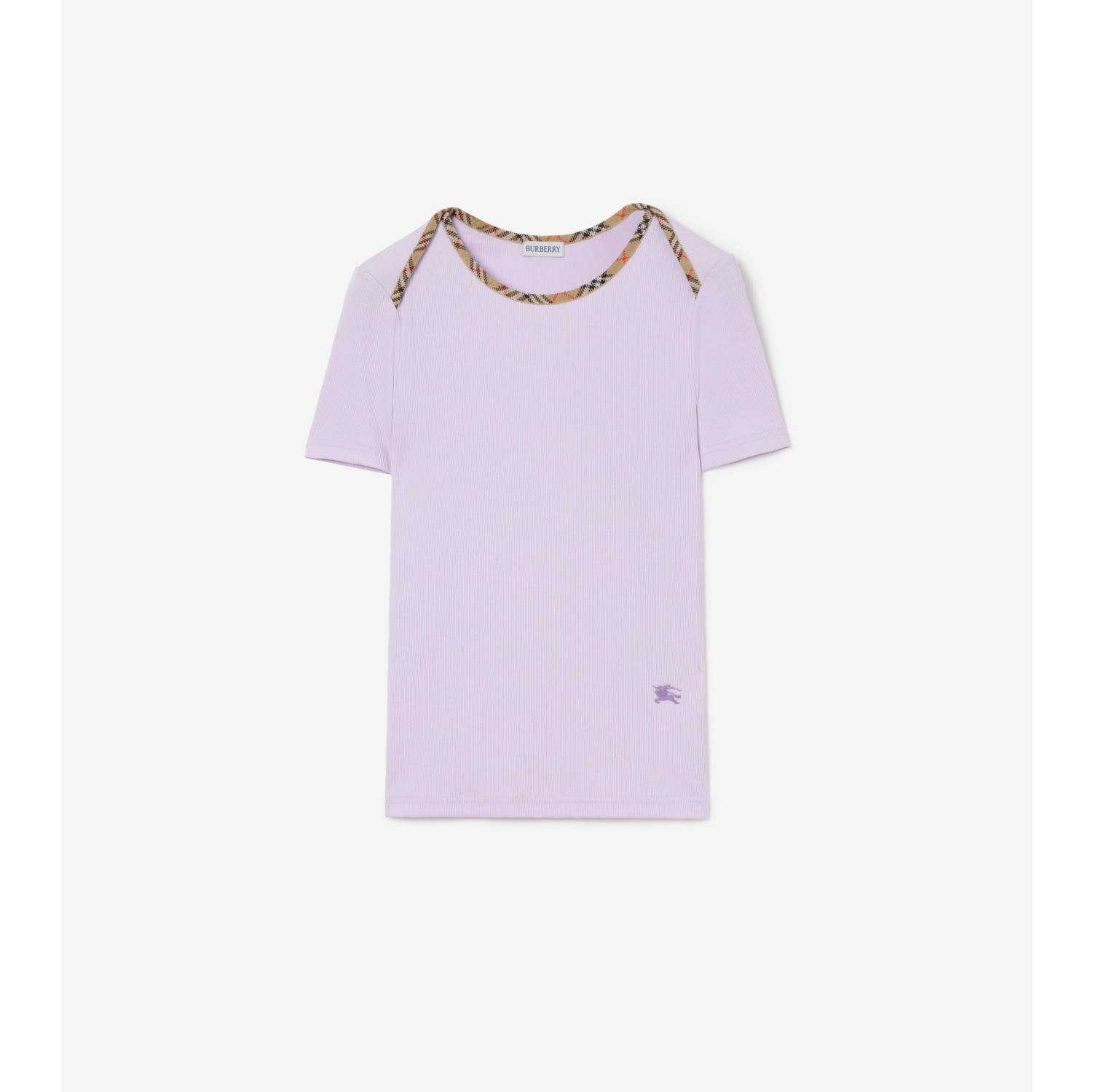 T-shirt en coton stretch avec Check
