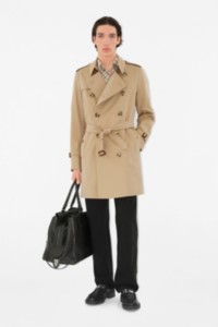 Model wearing Mid-length Kensington Trench Coat