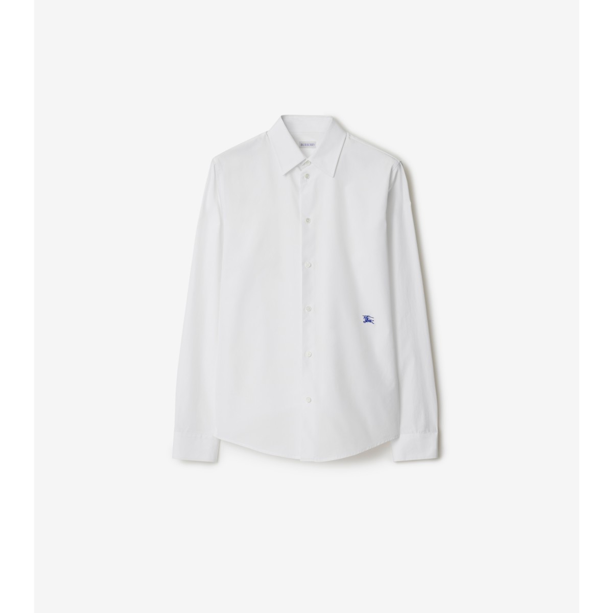 Shop Burberry Cotton Formal Shirt In White