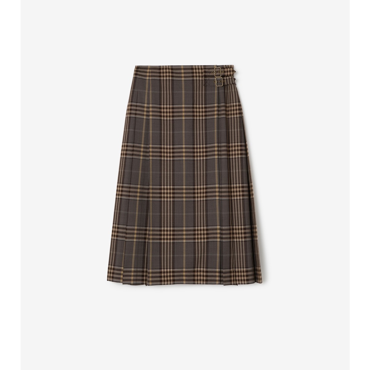  Check Wool Midi Kilt