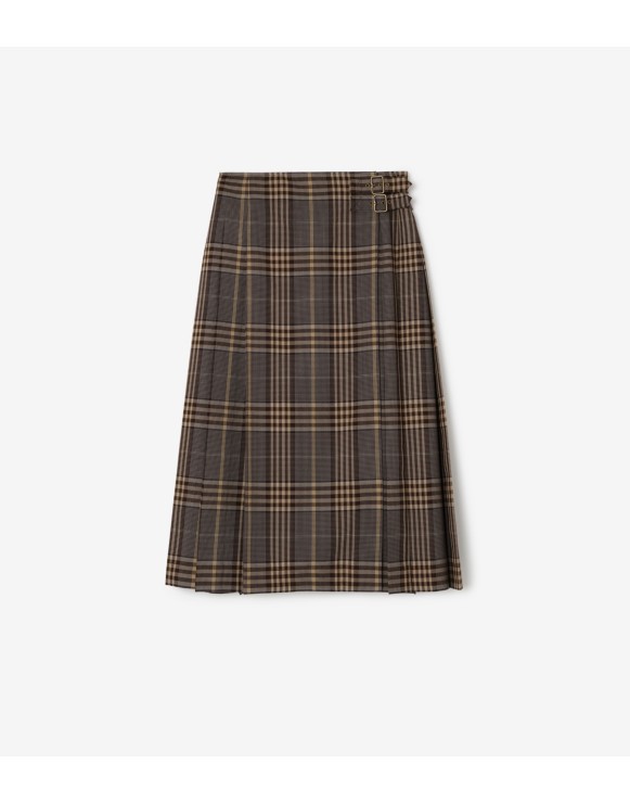Kilt midi en laine Check