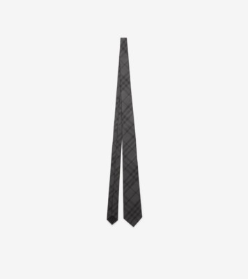 Check Silk Tie Coal ®