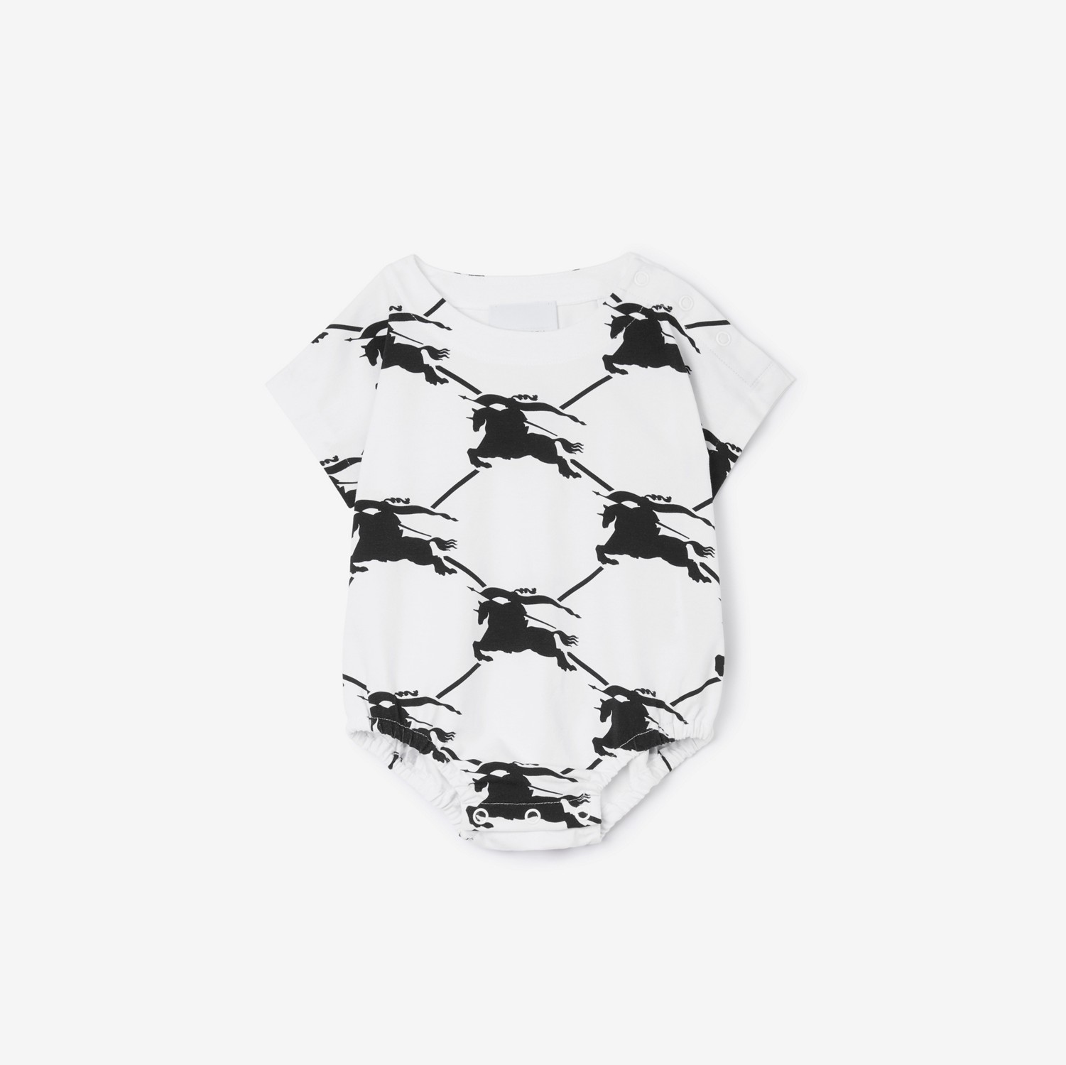Conjunto de body para bebê com três peças de algodão stretch (Branco/preto) - Crianças | Burberry® oficial