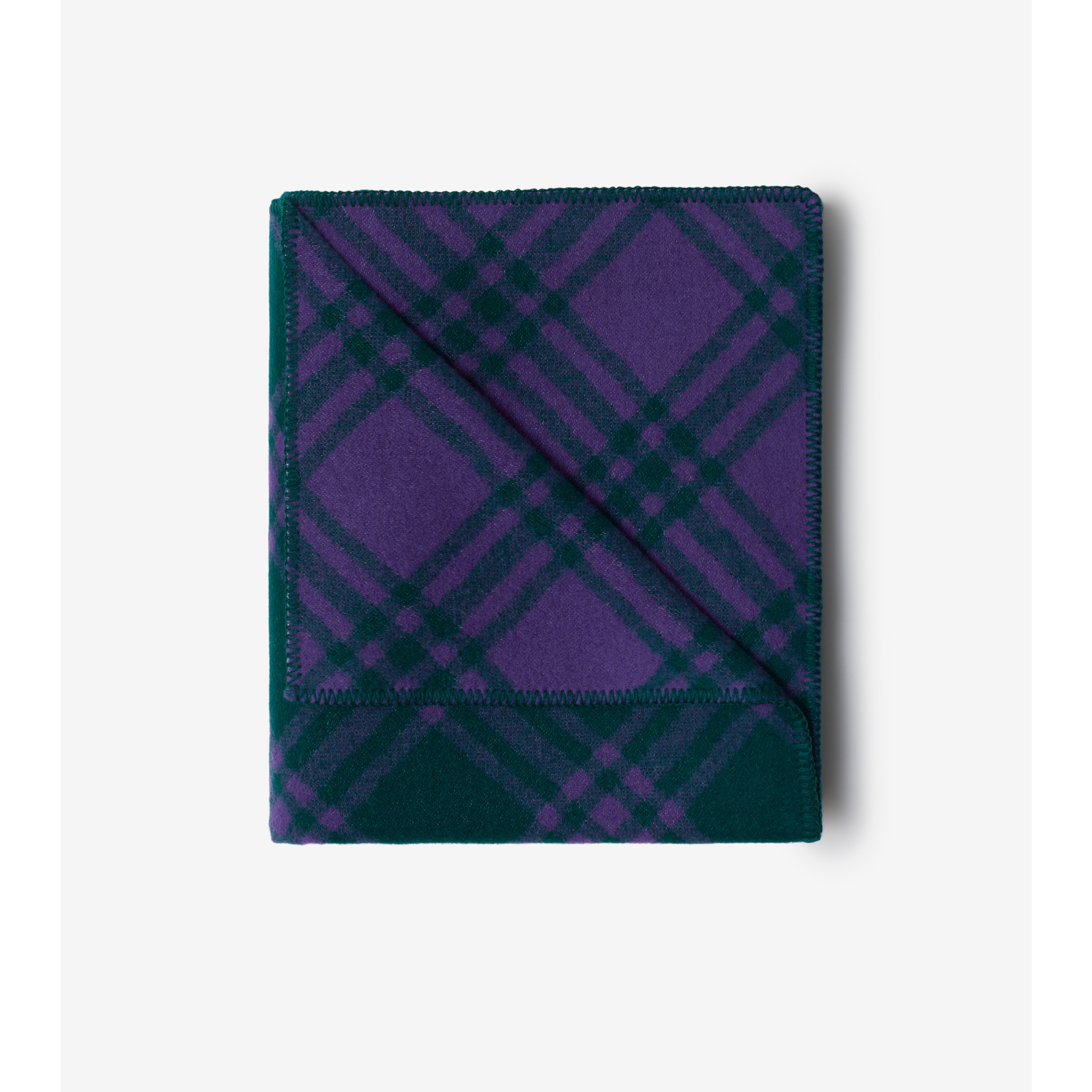 Check Wool Blanket in Vine/royal | Burberry® Official