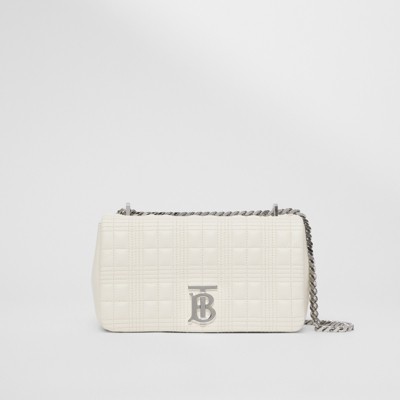Small Lola Quilted Leather Shoulder Bag In Pale Vanilla