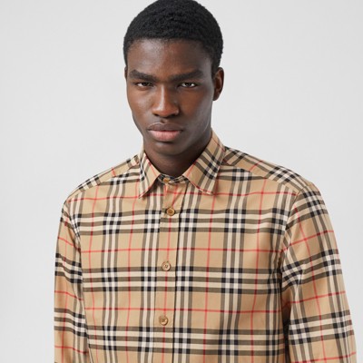 burberry vintage check cotton poplin shirt