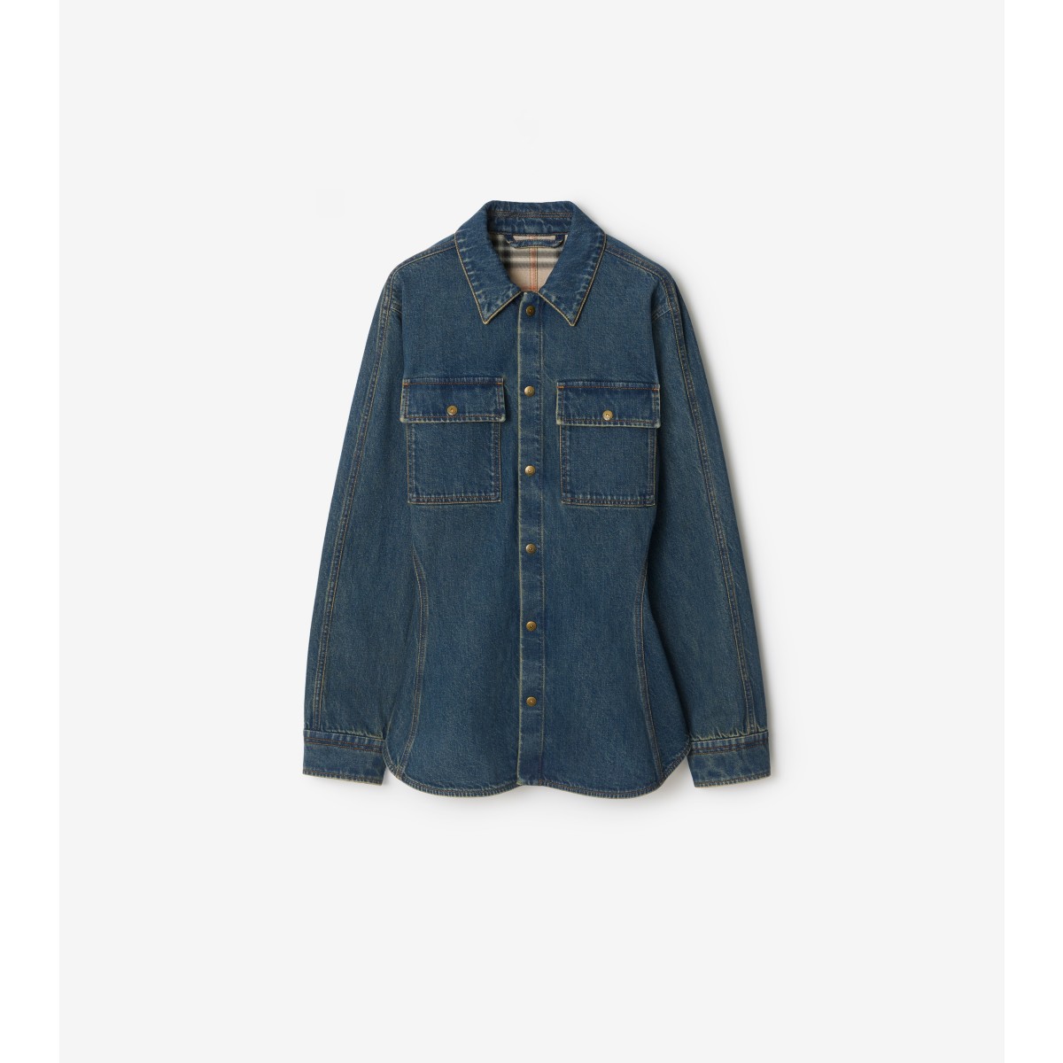  Check Fit-and-flare Denim Shirt