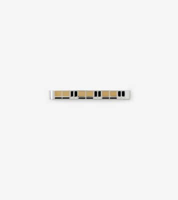 Check Detail Palladium-plated Tie Bar in Archive Beige - Men | Burberry®  Official