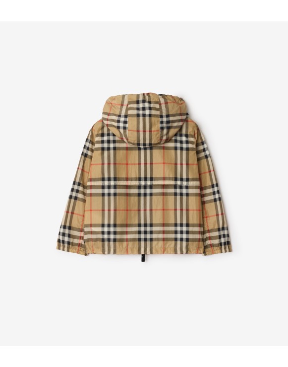 Check Nylon Hooded Jacket
