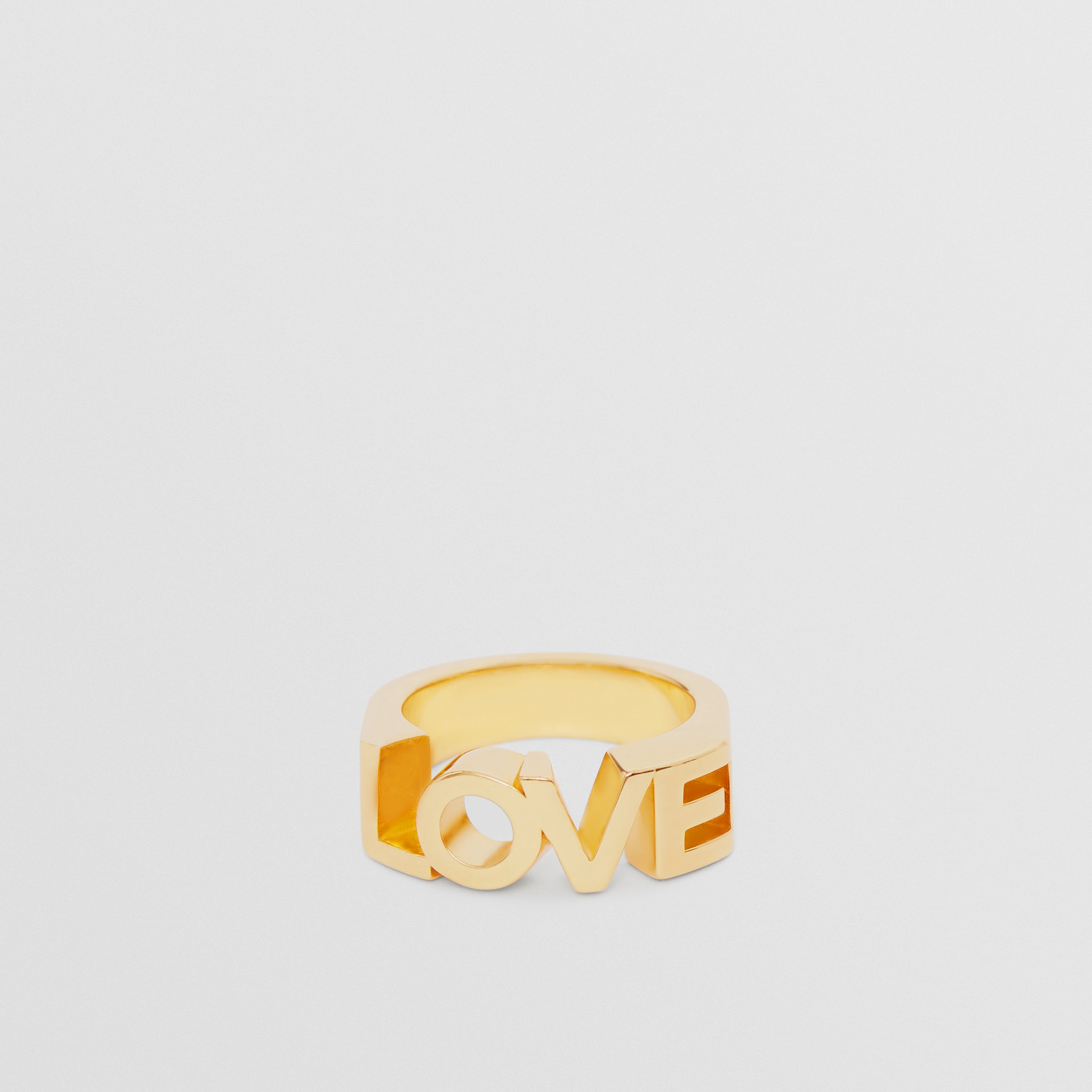 Gold-plated Love Ring in Light - Women | Burberry® Official - 1