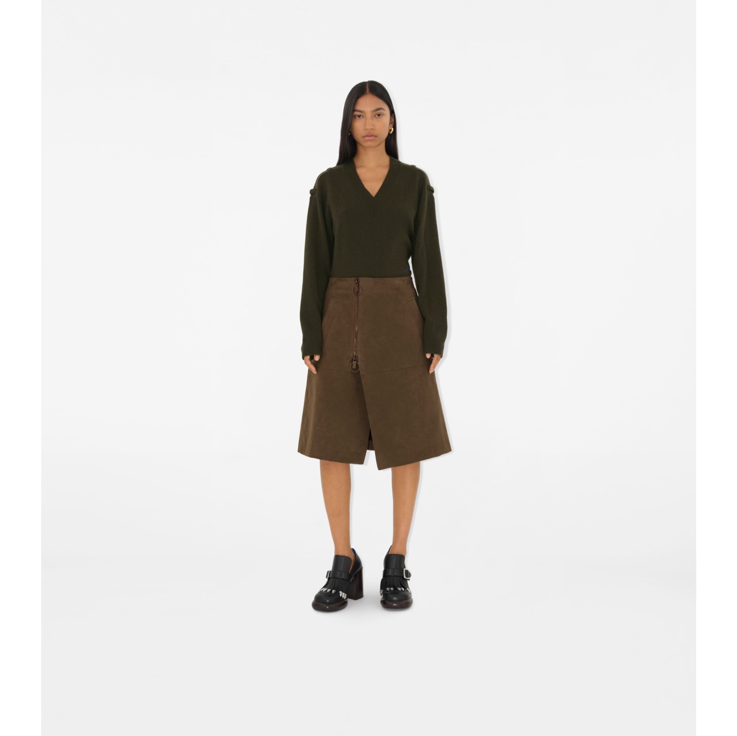 Cotton Skirt in Bramble Women Burberry Official