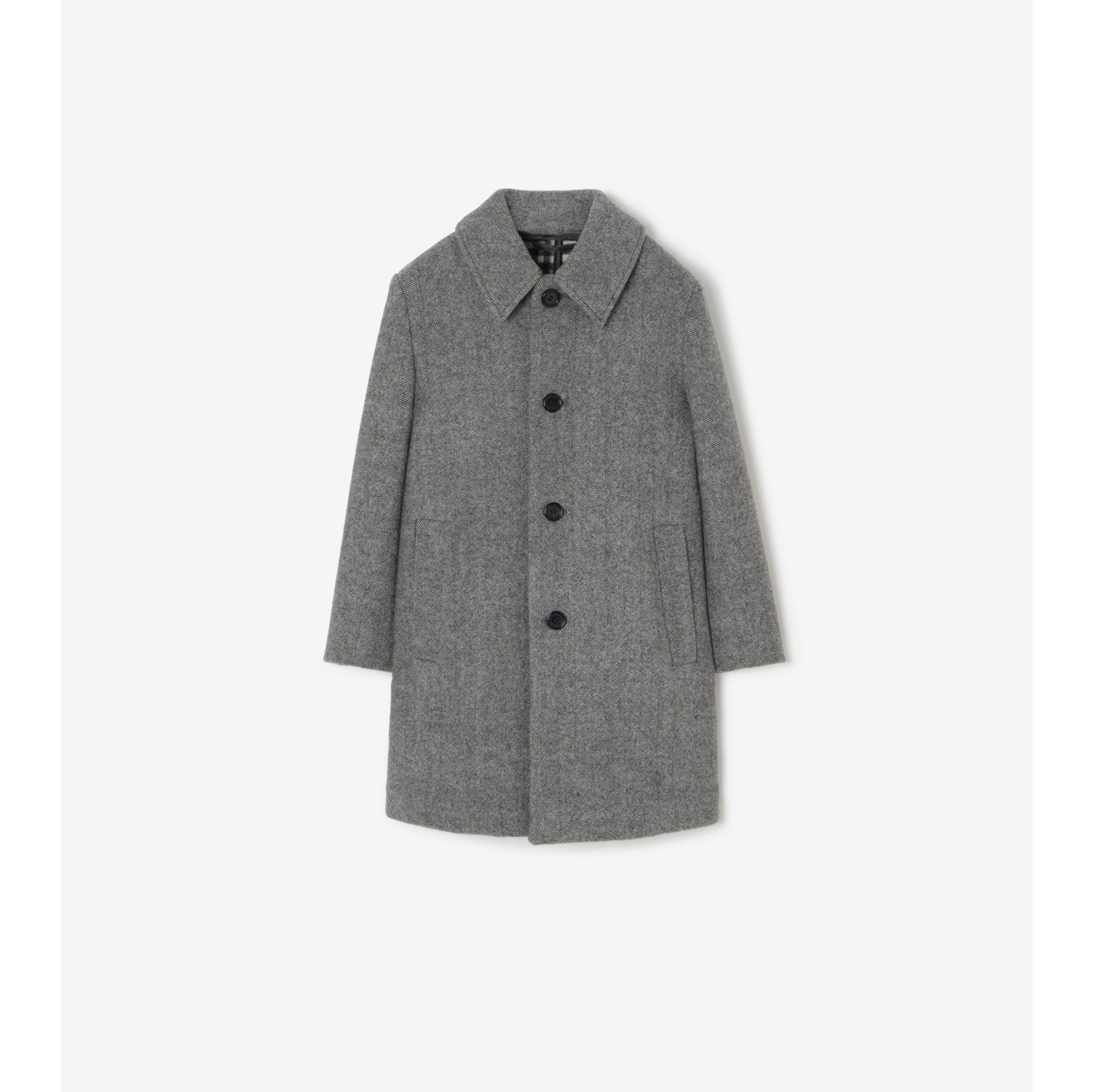 Herringbone Wool Car Coat
