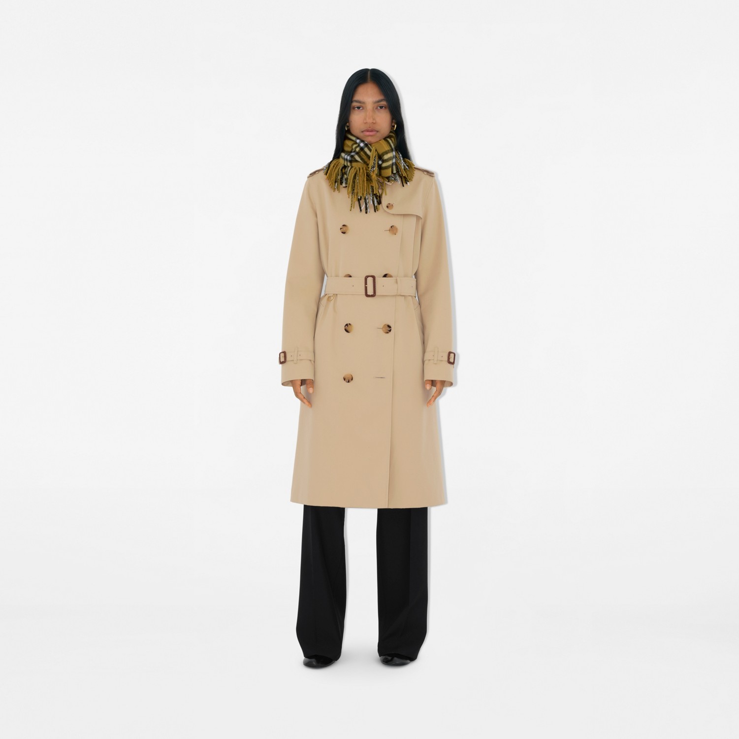 チェック カシミア ハッピースカーフ (オキサイド) | Burberry チェック カシミア ハッピースカーフ (オキサイド) | Burberry