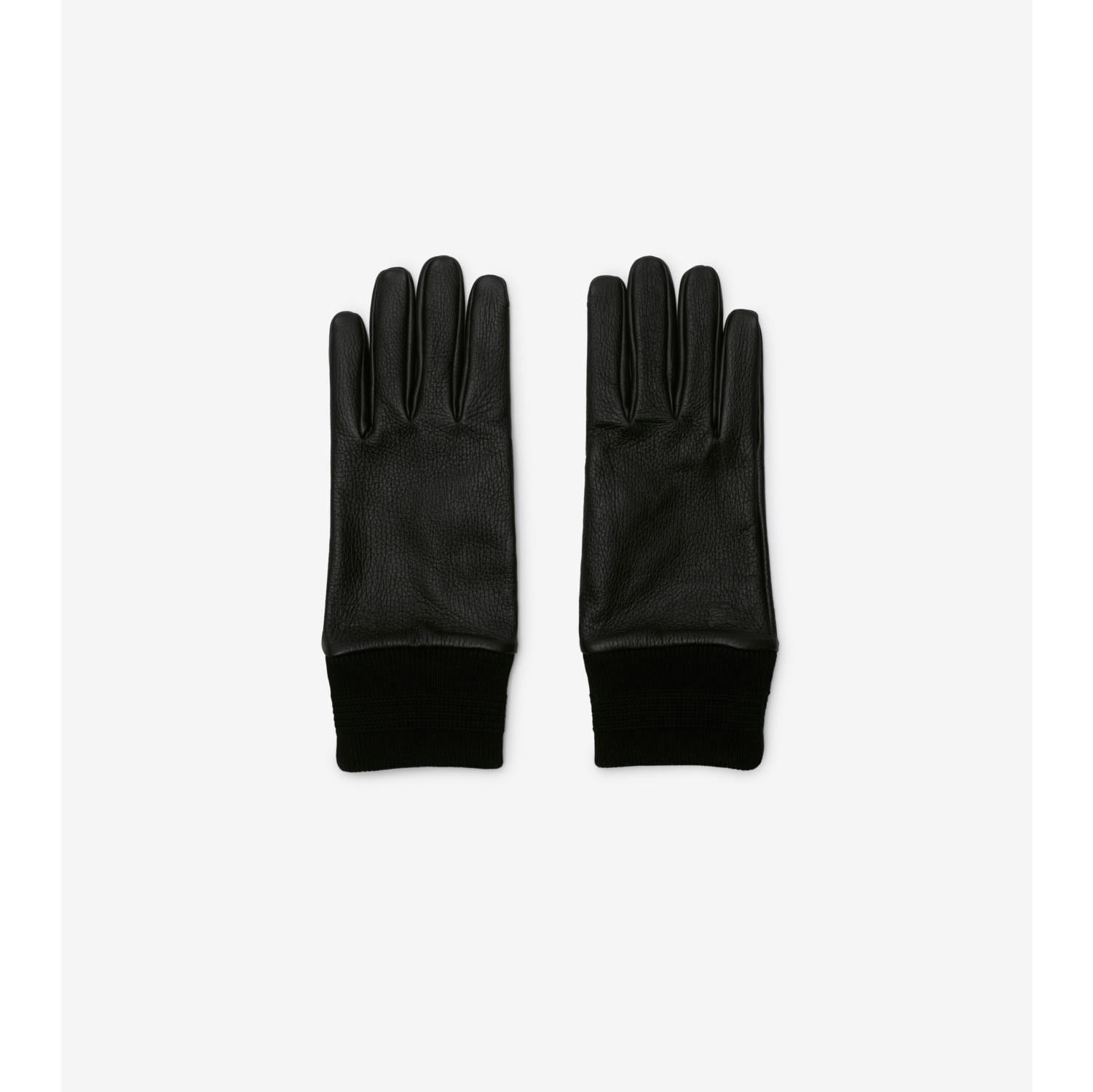 Leather Gloves in Black Men Burberry Official