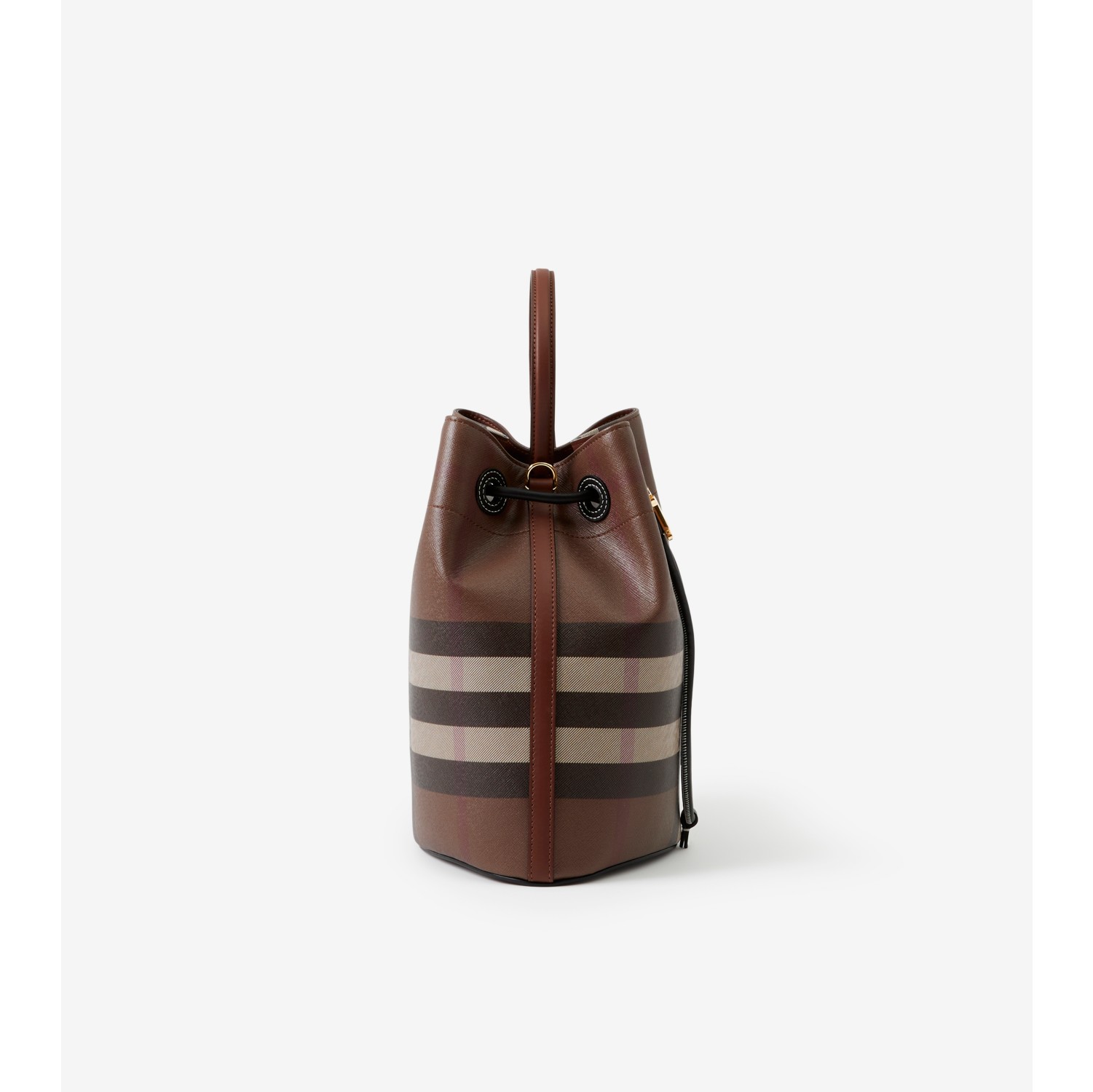 Burberry small leather store bucket bag