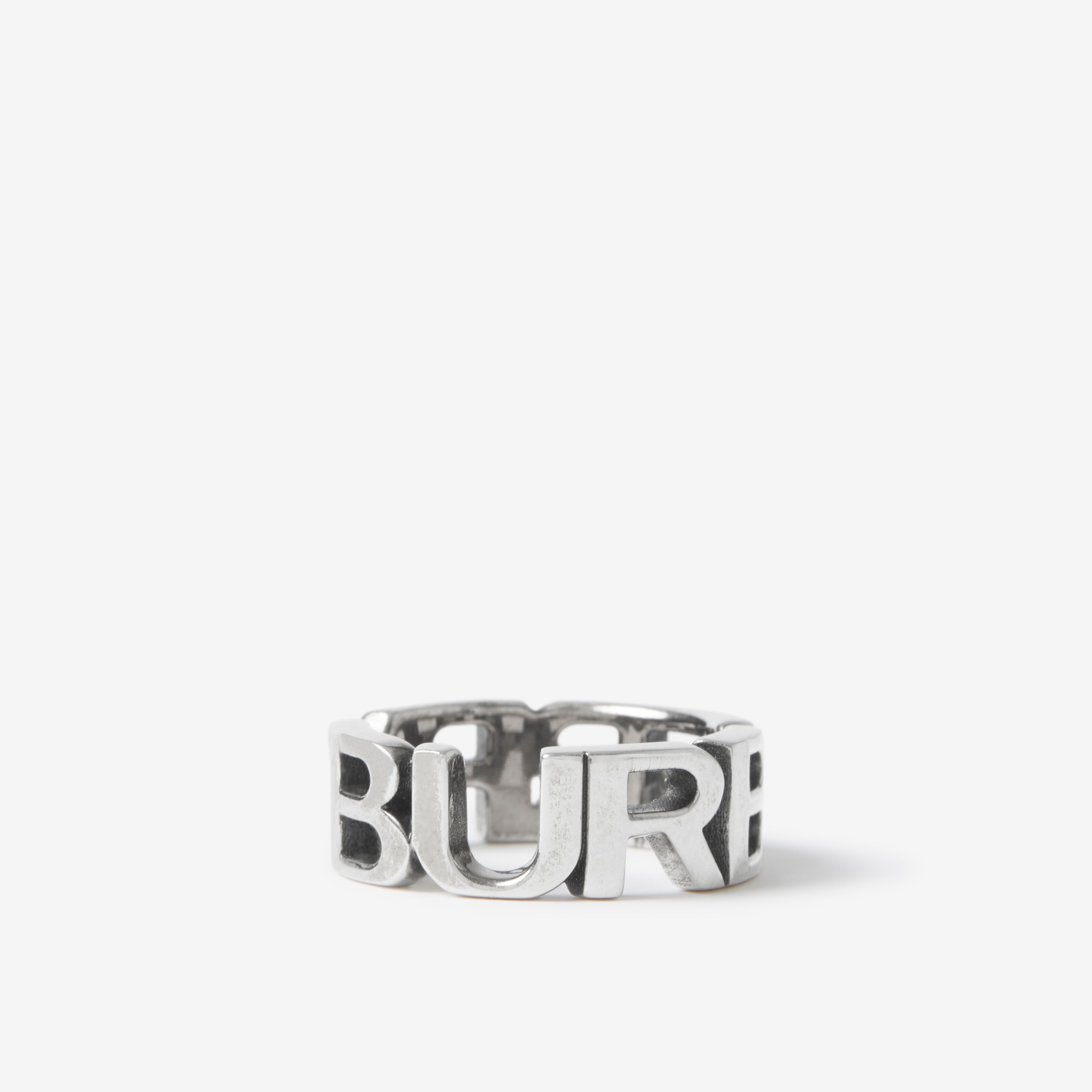 Palladium-plated Logo Ring in Vintage Steel - Men | Burberry® Official