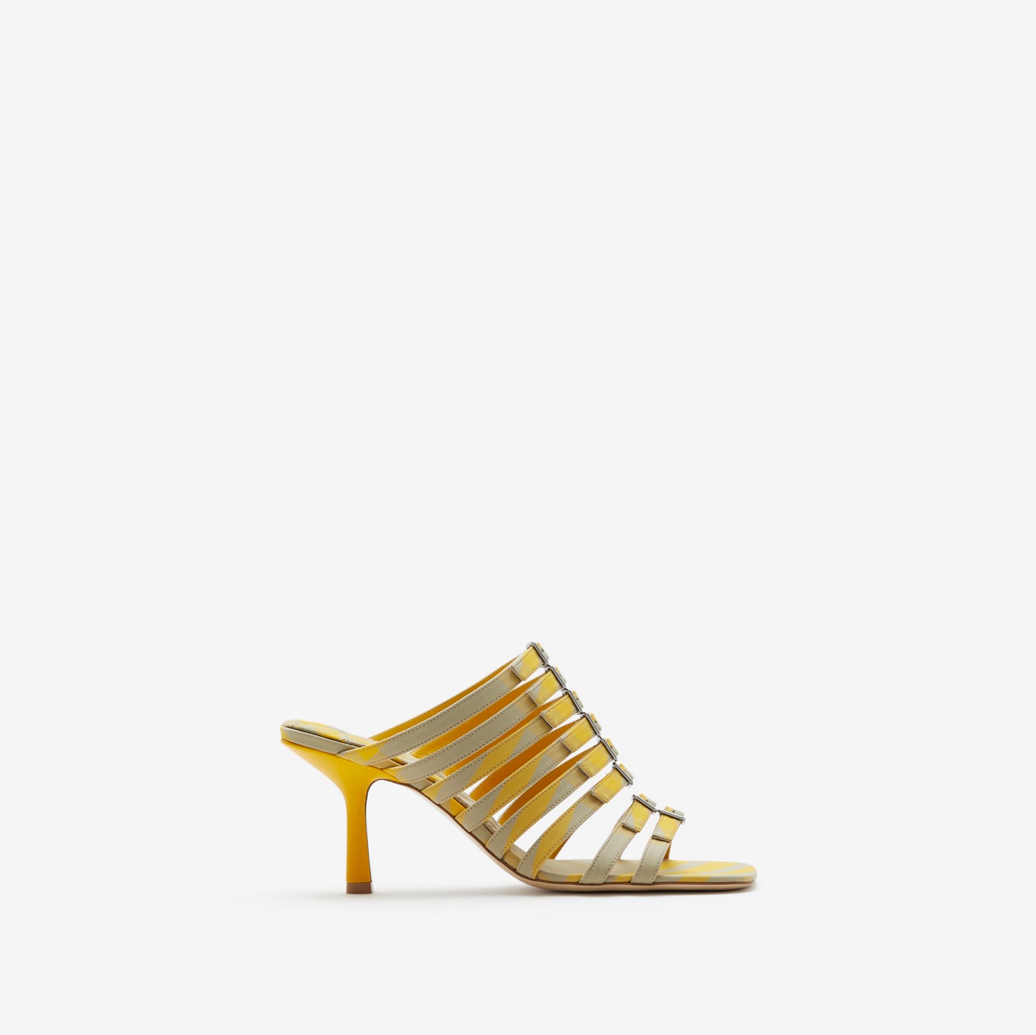 Check Cotton Step Sandals in Hunter - Women | Burberry® Official
