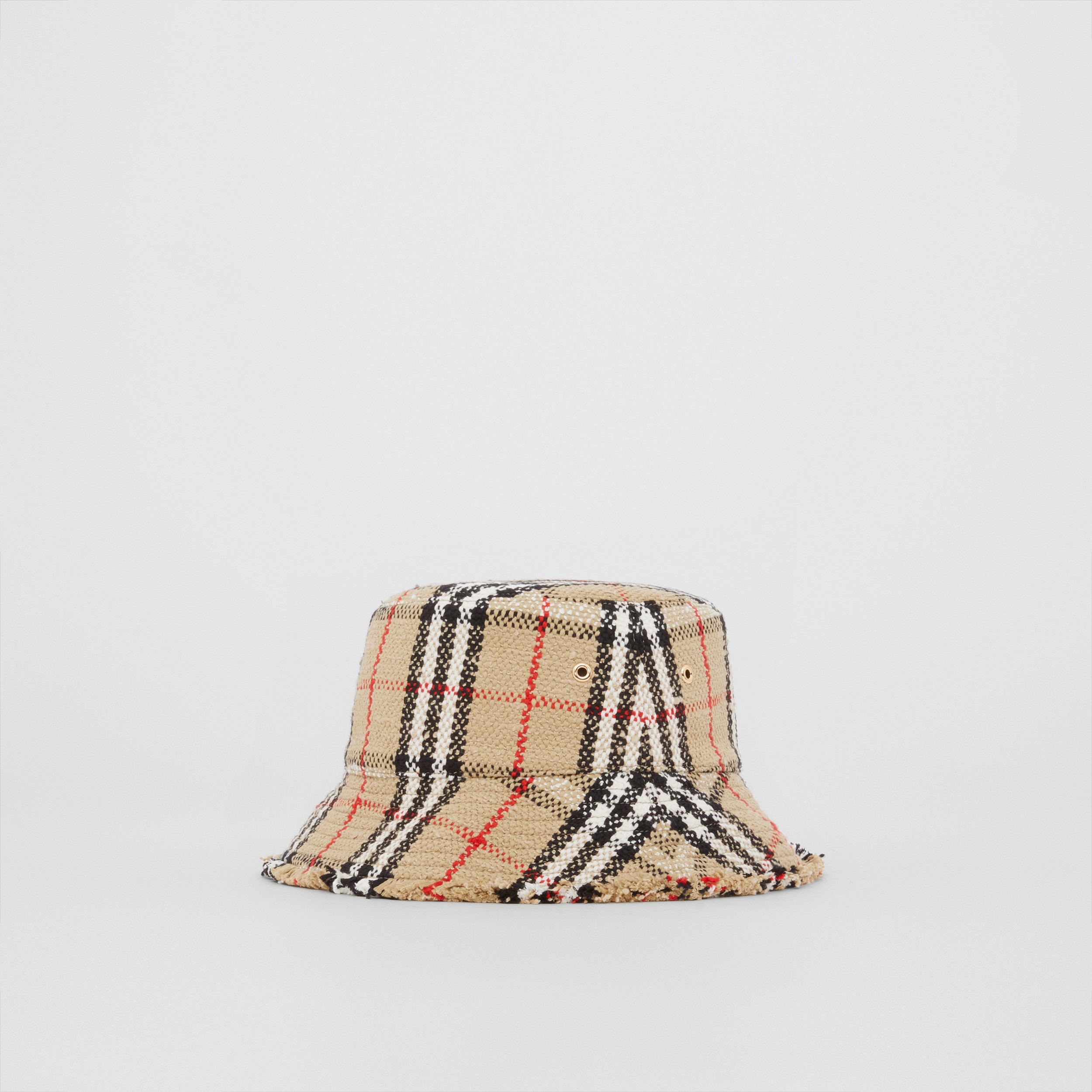 Check Bouclé Bucket Hat in Archive Beige | Burberry® Official - 4