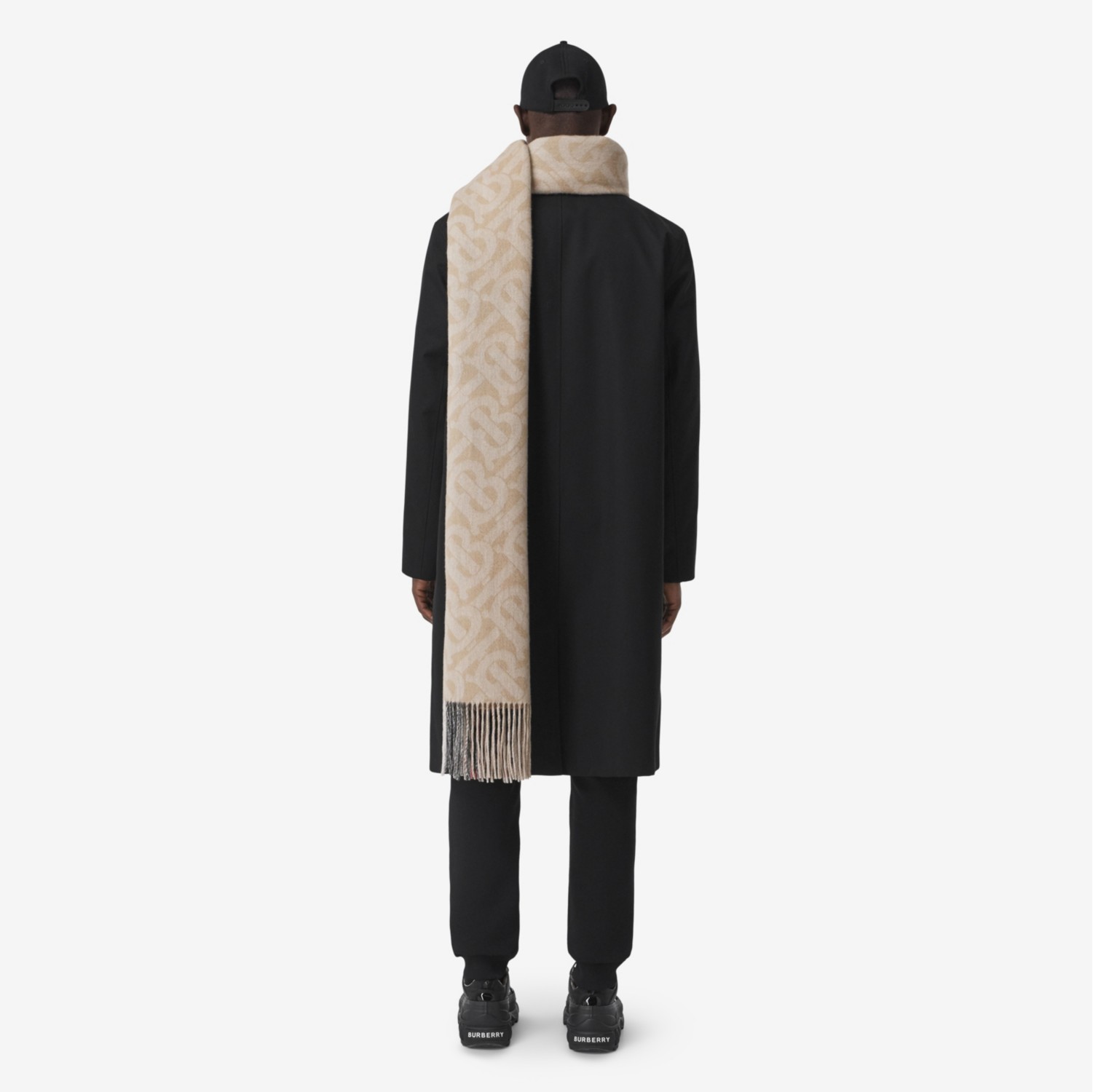 双面两用格纹大号羊绒围巾 (典藏米色) | Burberry® 博柏利官网