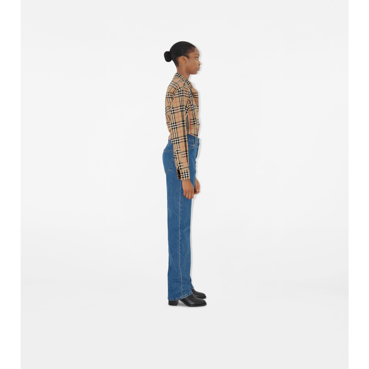 Chemise en coton stretch Check