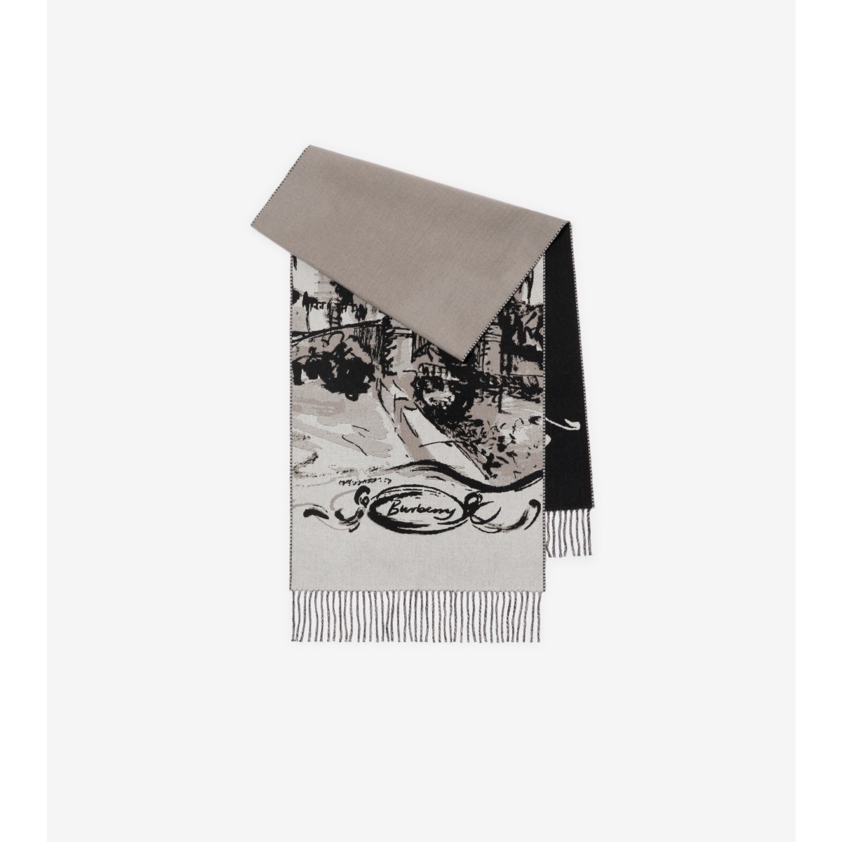 Burberry Castle Cashmere Scarf In Gray