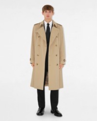 Model wearing Long Kensington Trench Coat