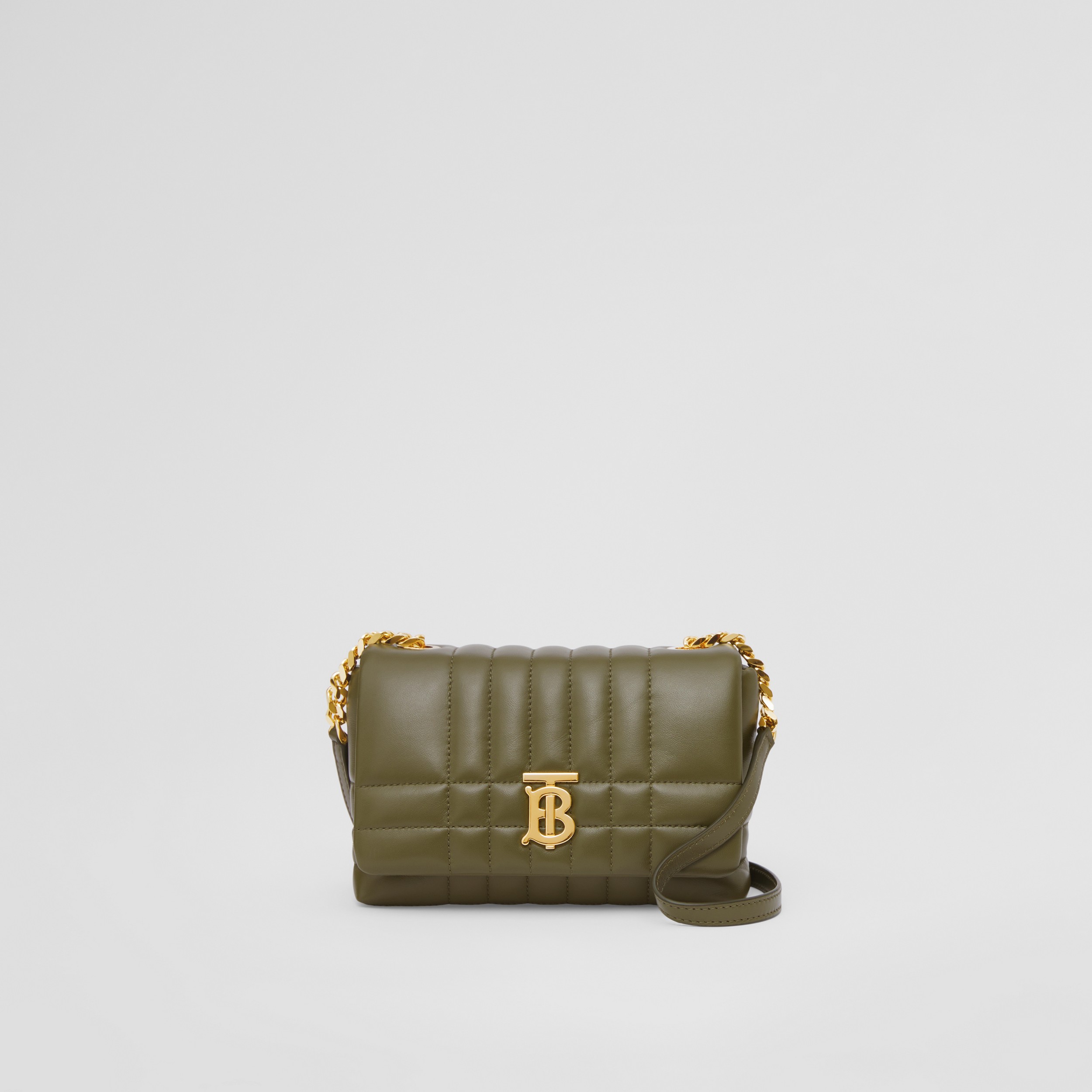 Bolso satchel Lola mini en piel de ovino acolchada (Verde Helecho Oscuro) - Mujer | Burberry® oficial - 1