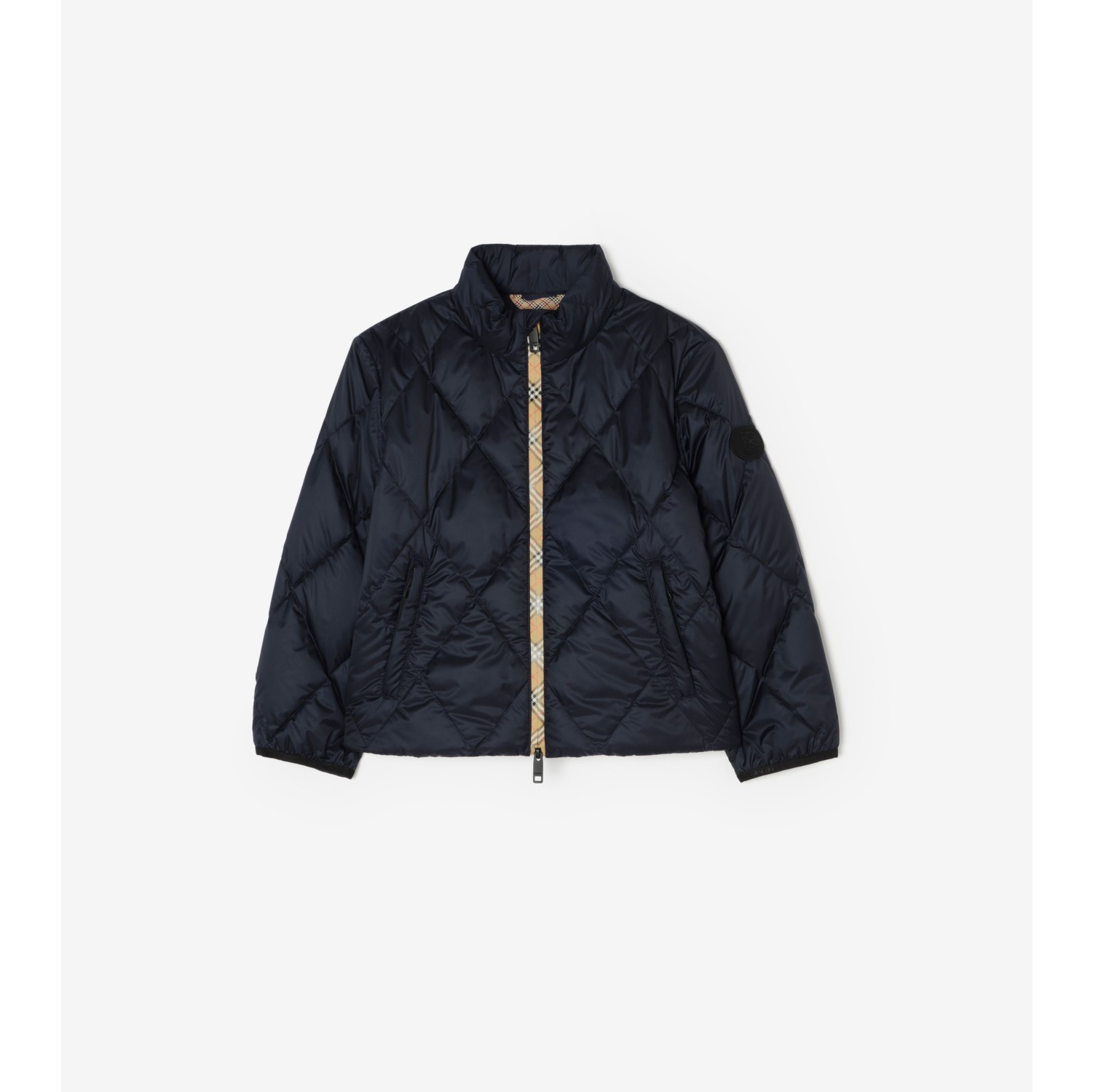 Checker-tape Quilted Nylon Jacket