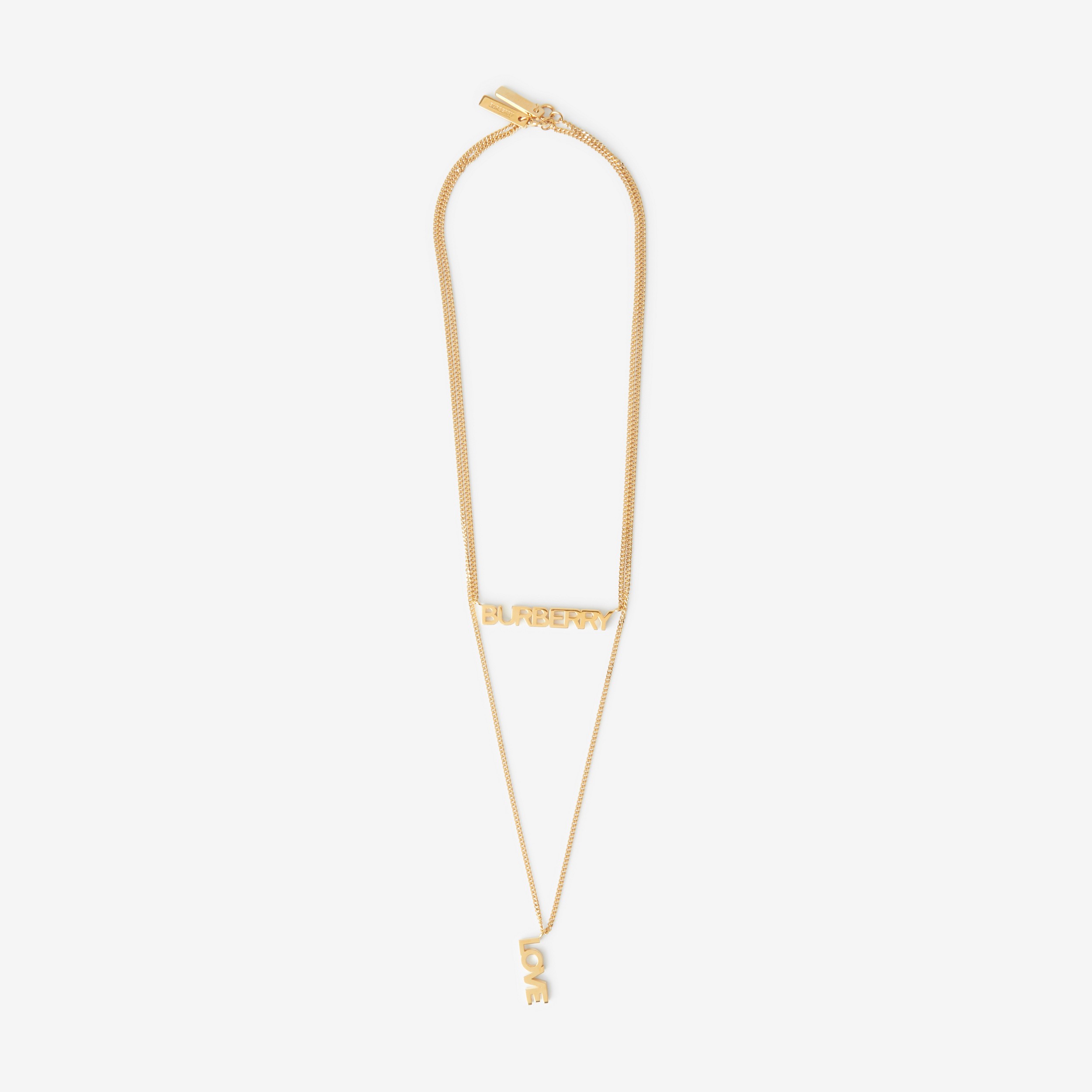 Collares chapados en oro con logotipo y Love (Dorado Claro) - Mujer | Burberry® oficial - 1