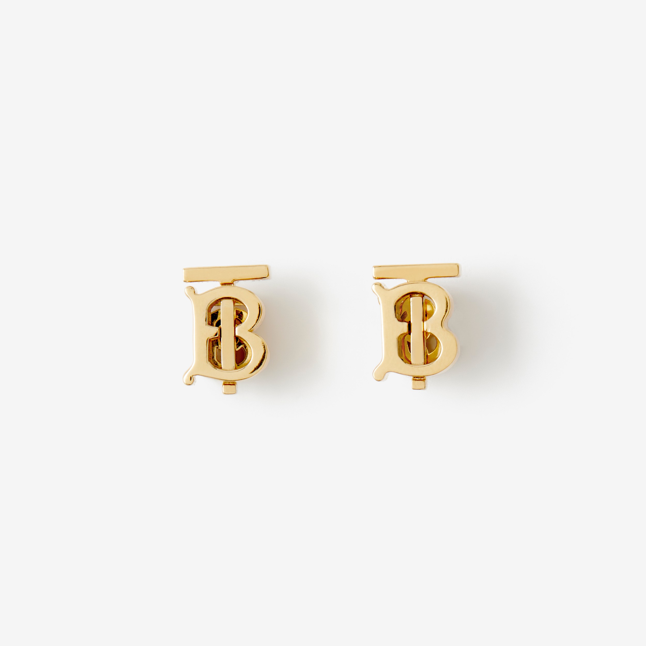Gold-plated Monogram Motif Earrings in Light - Women | Burberry® Official - 2