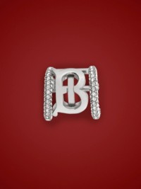 Crystal Detail Monogram Motif Ear Cuff