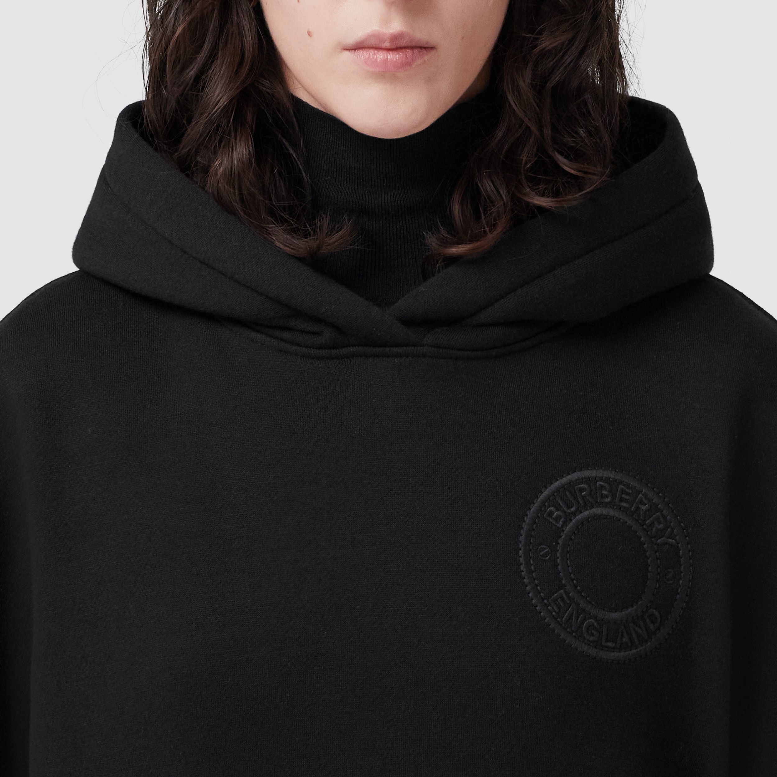 Logo Graphic Cotton Jersey Cape in Black - Women | Burberry® Official - 2