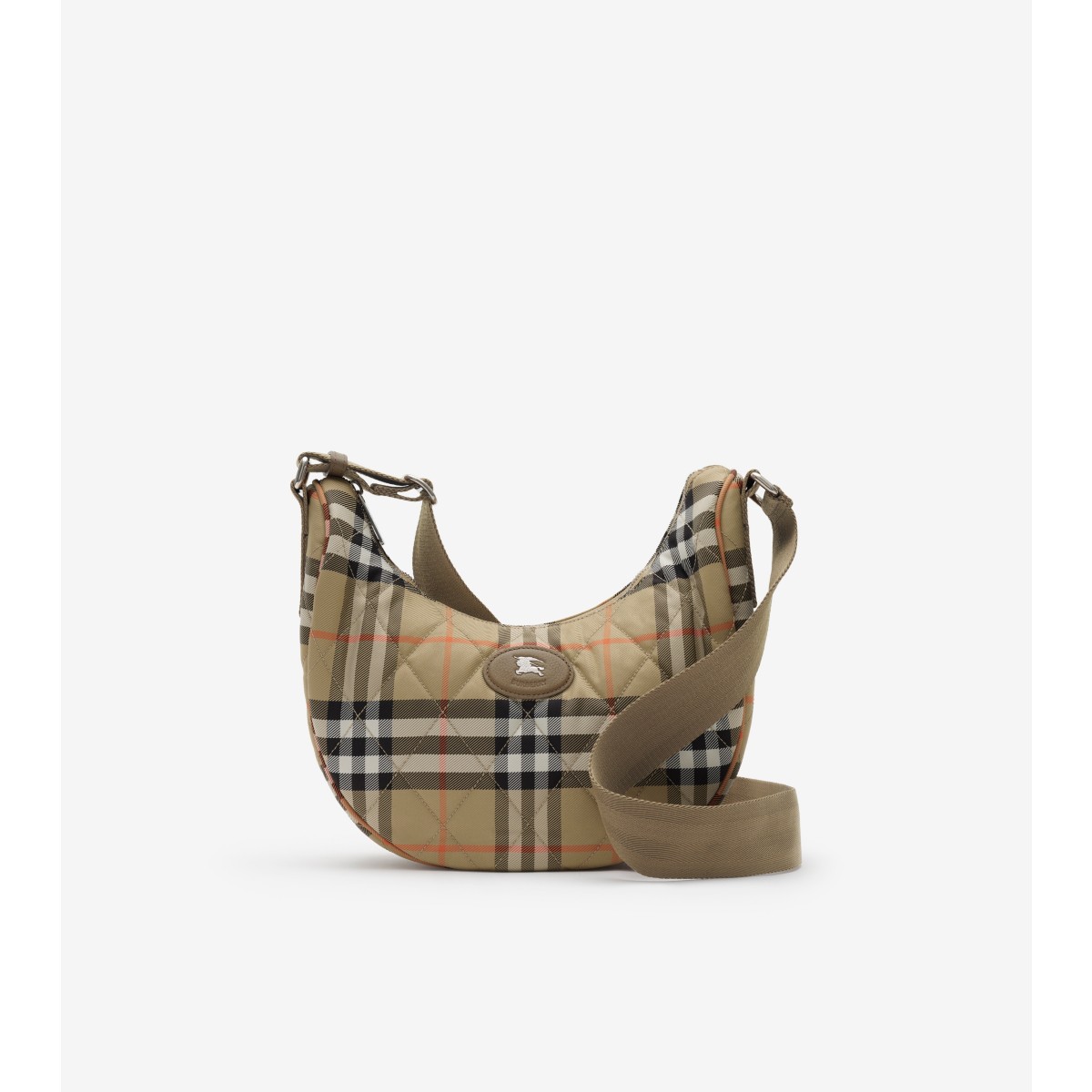  Check Large Horseshoe Crossbody Bag