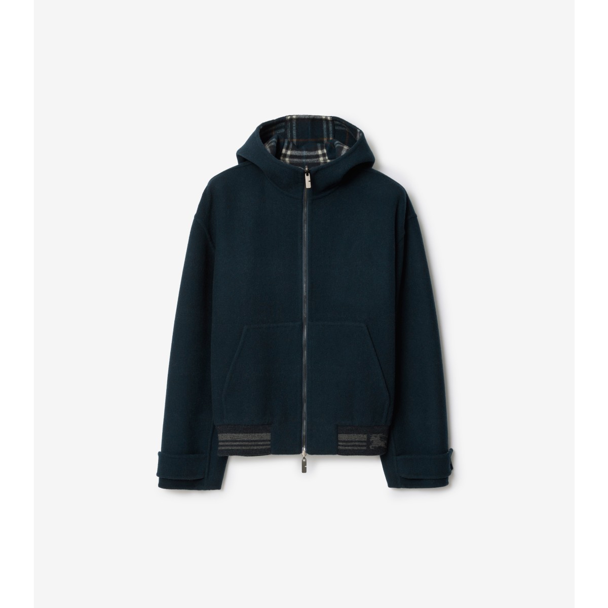  Check Reversible Hooded Jacket