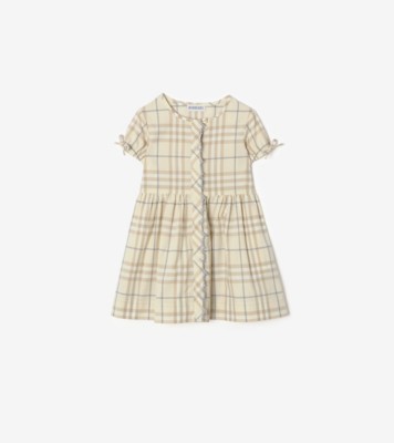 Check Cotton Dress Sesame ®