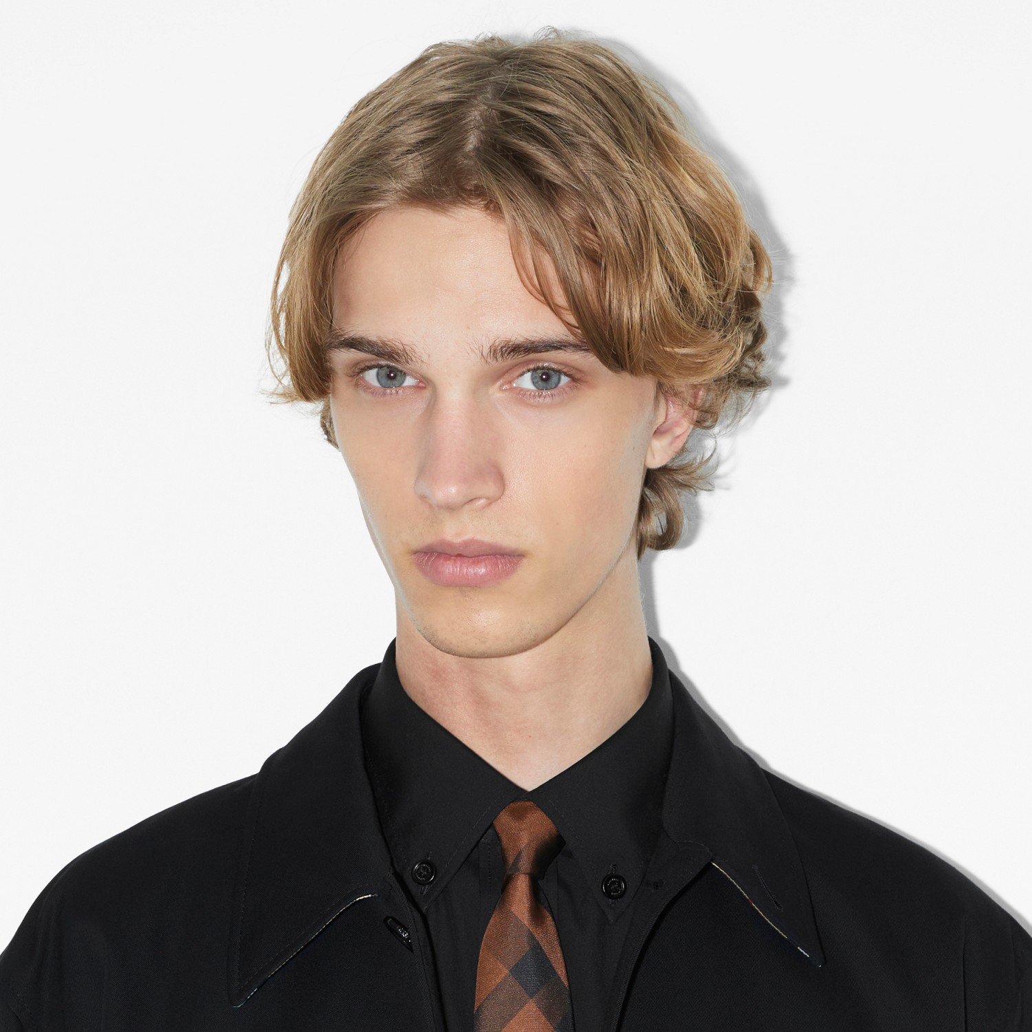 格纹丝质领带 (深桦木棕) - 男士 | Burberry® 博柏利官网