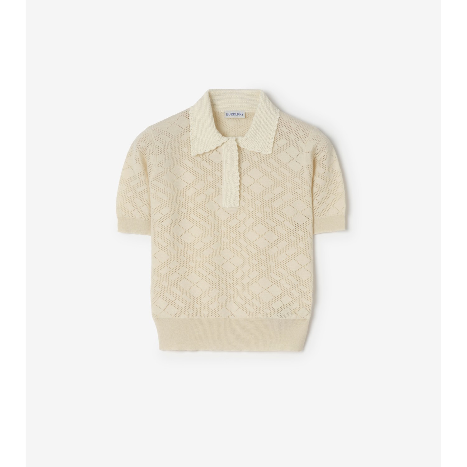 Check Wool Silk Polo Shirt