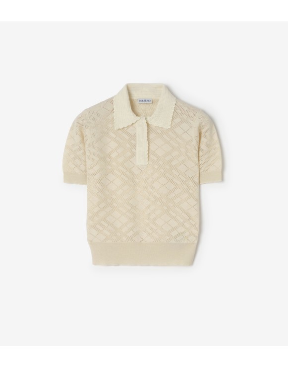 Check Wool Silk Polo Shirt