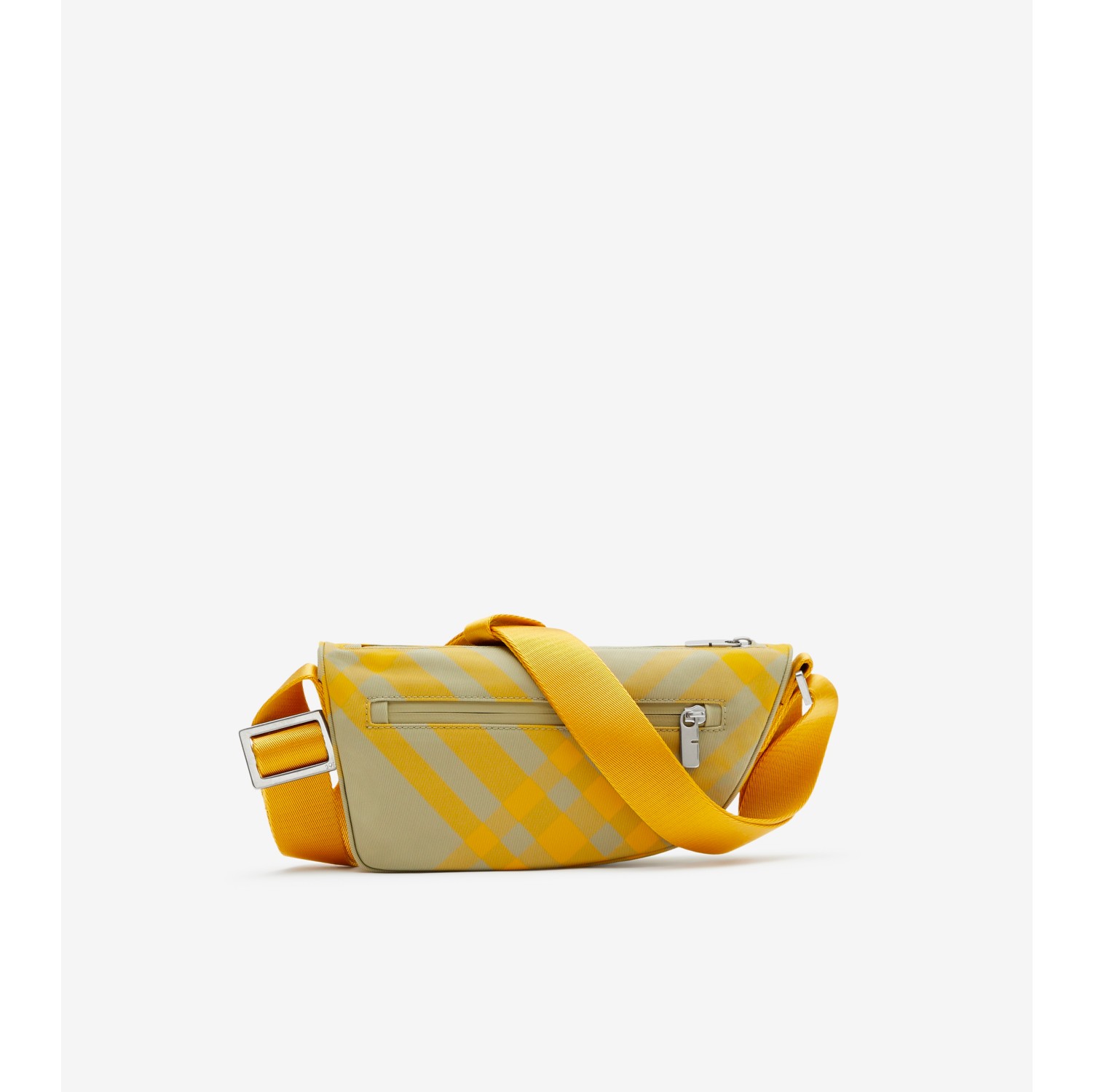 S yellow nylon gathered crossbody bag