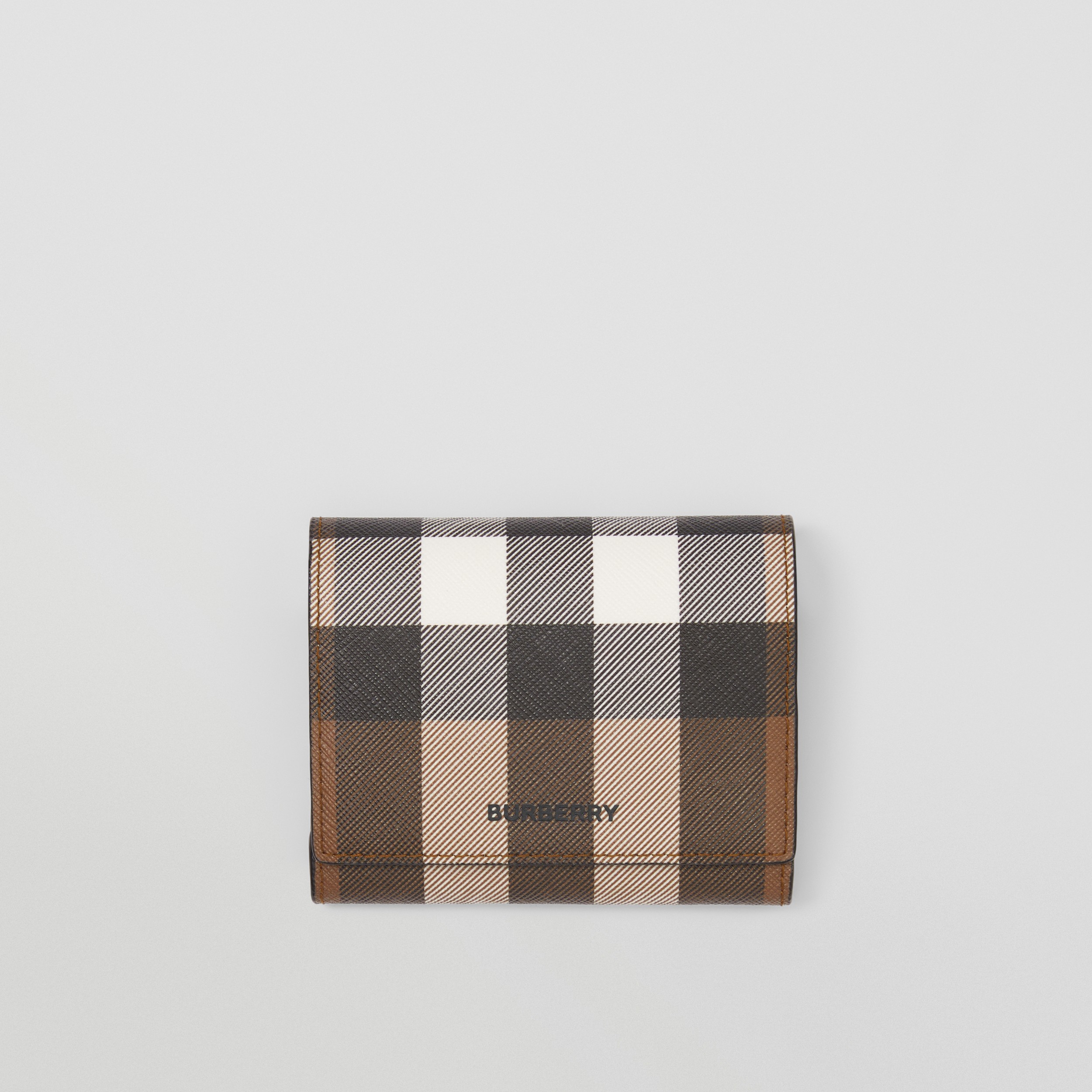 Check Folding Wallet With Detachable Strap in Dark Birch Brown - Men | Burberry® Official - 1