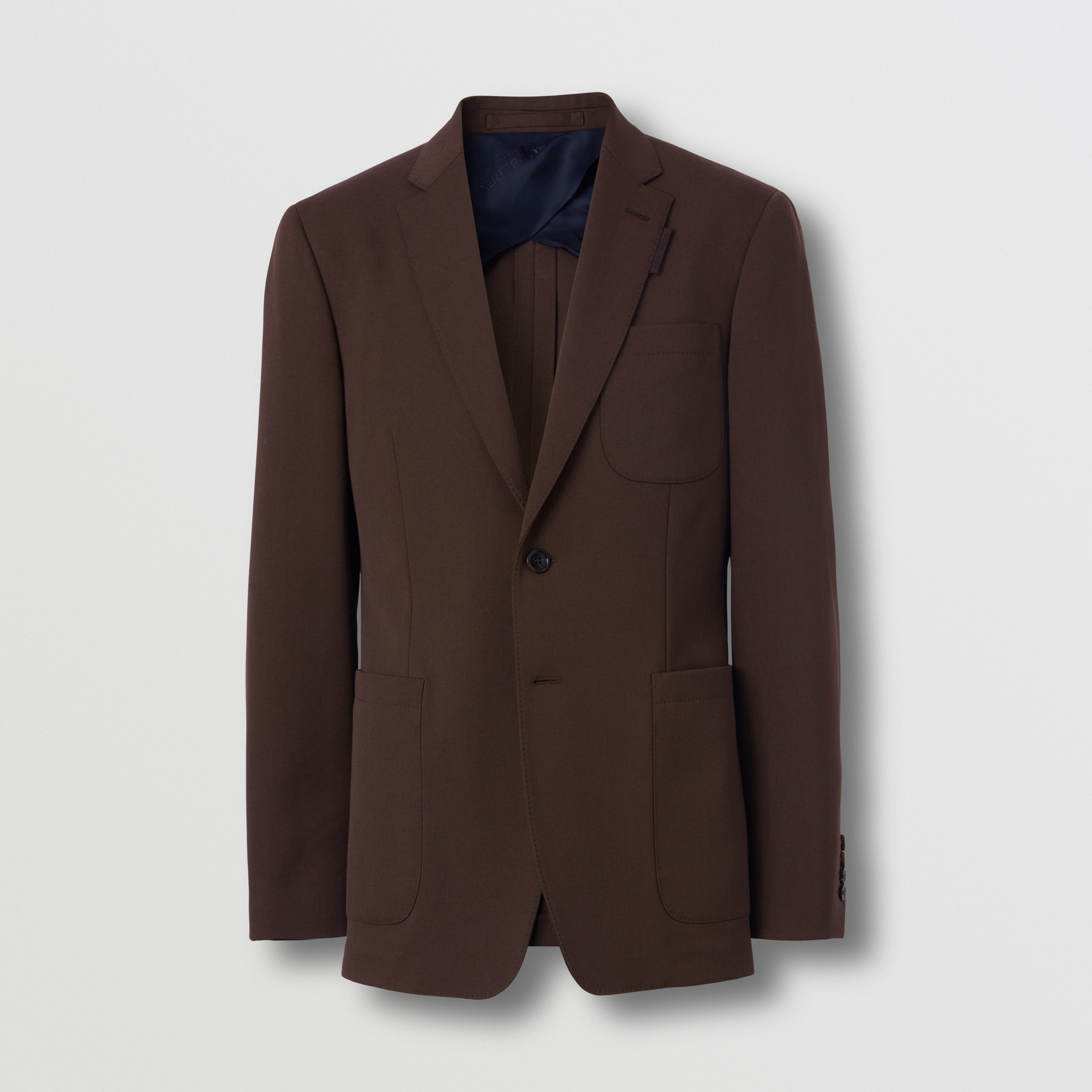 Slim Fit Wool Tailored Jacket in Dark Umber - Men | Burberry® Official - 4