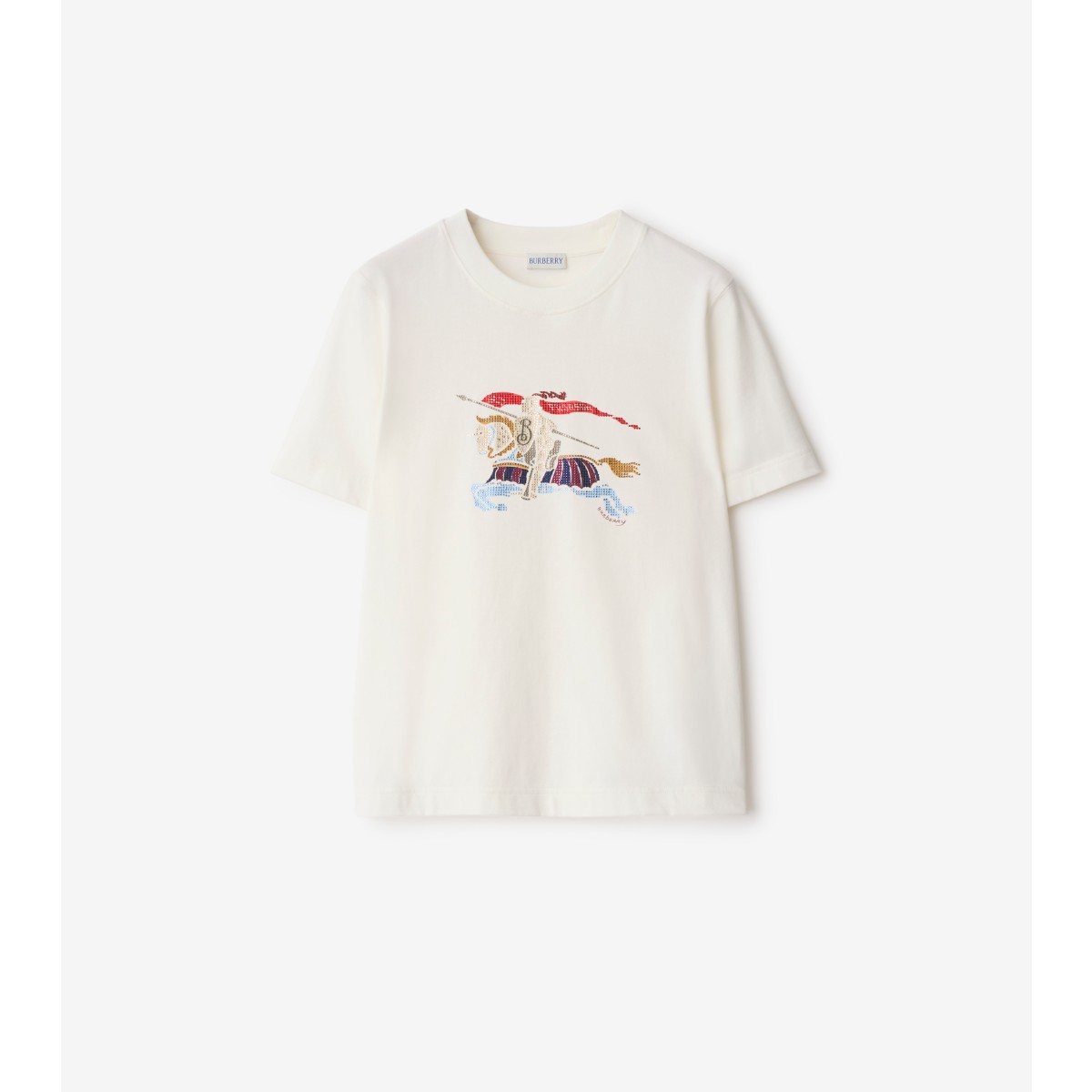 Burberry Graphic Print Crew Neck Short Sleeve Top In Gray
