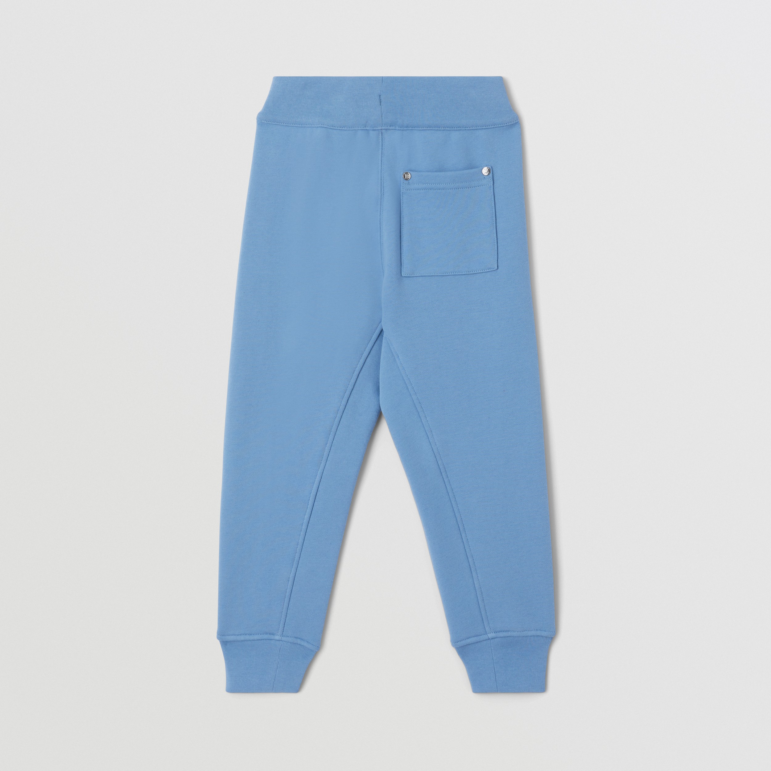 Monogram Motif Cotton Jogging Pants in Harbour Blue | Burberry® Official - 4