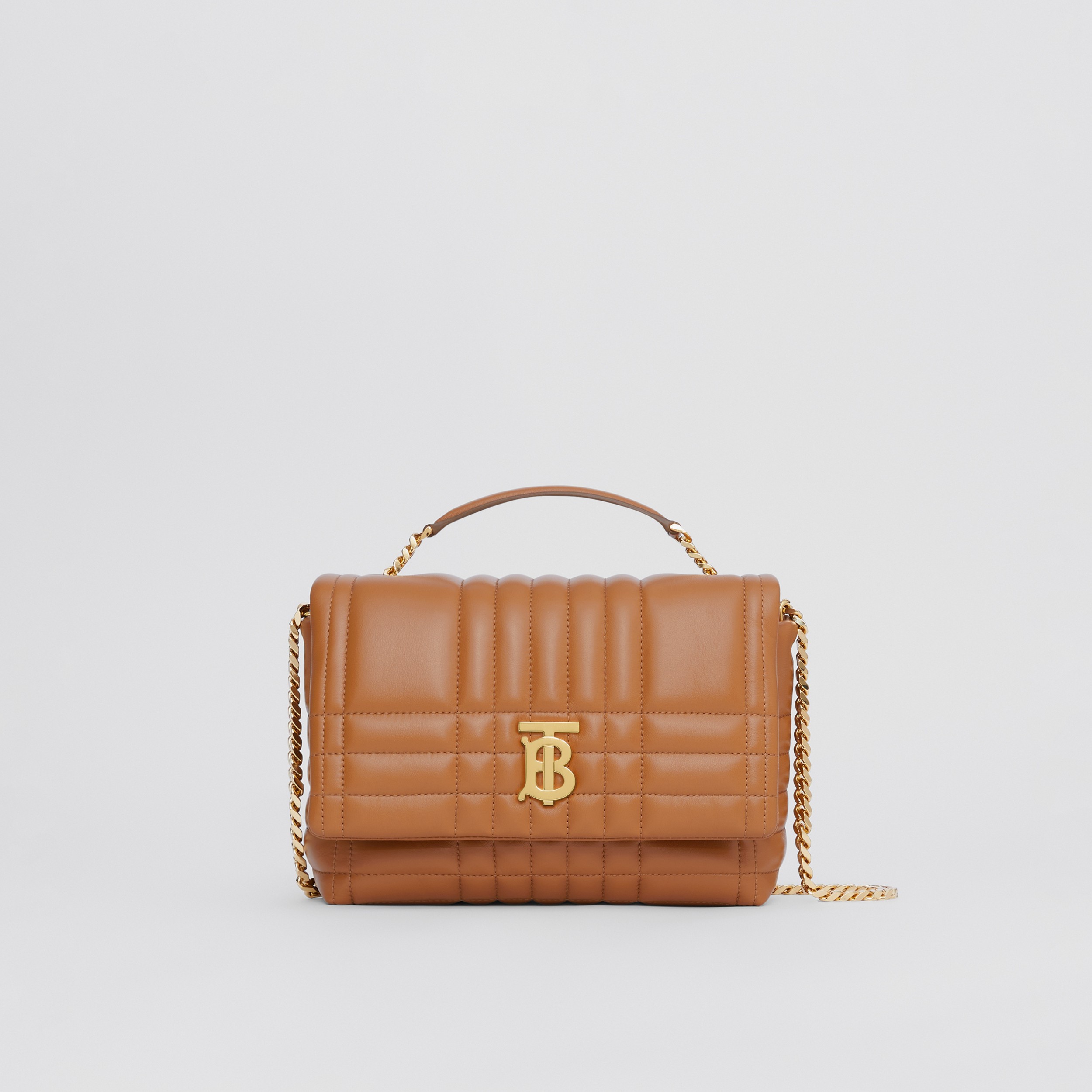 Small Quilted Lambskin Lola Satchel in Maple Brown - Women | Burberry® Official - 1
