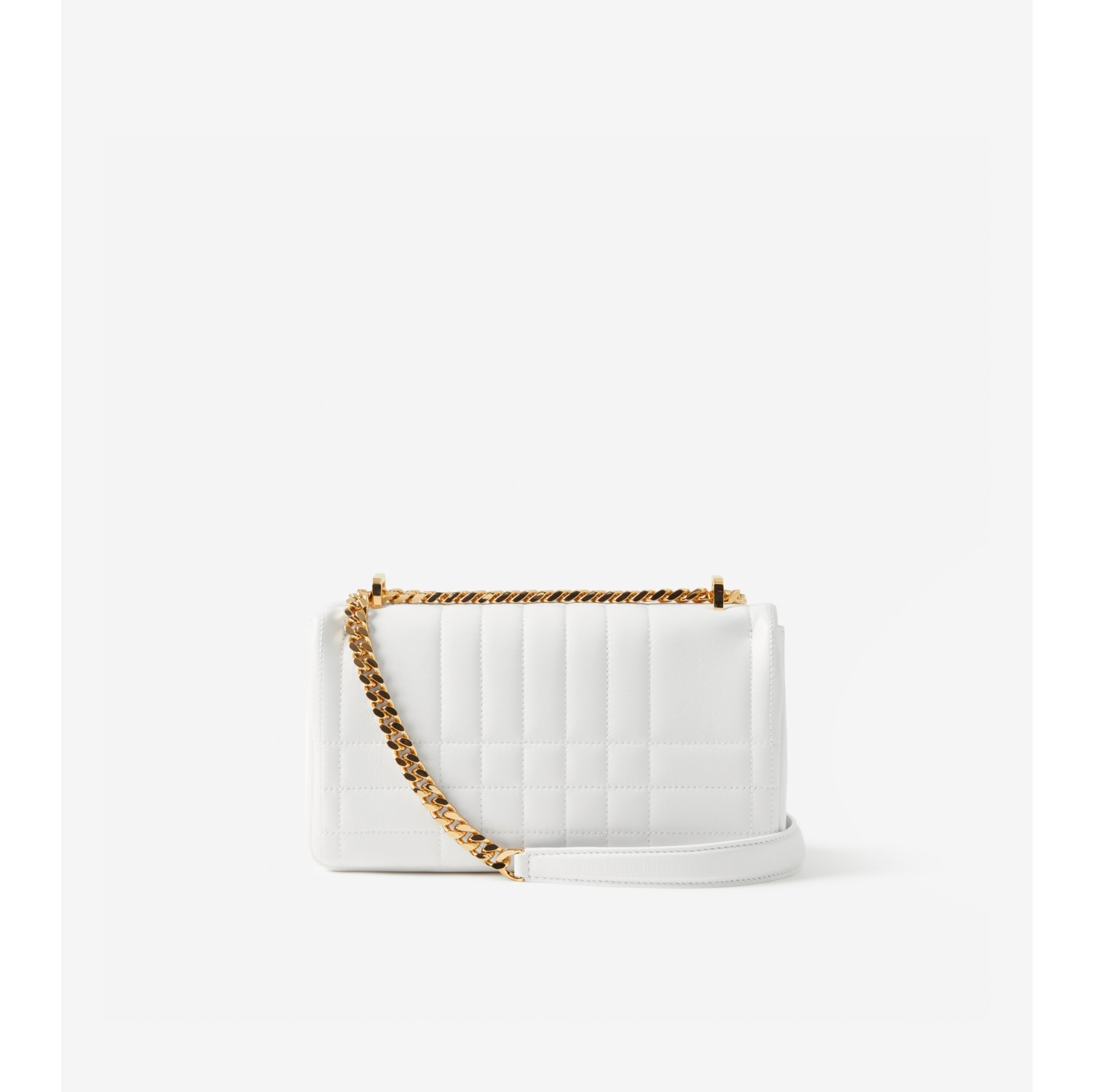 Burberry Small Lola Bag Optic White in Lambskin Leather with Gold