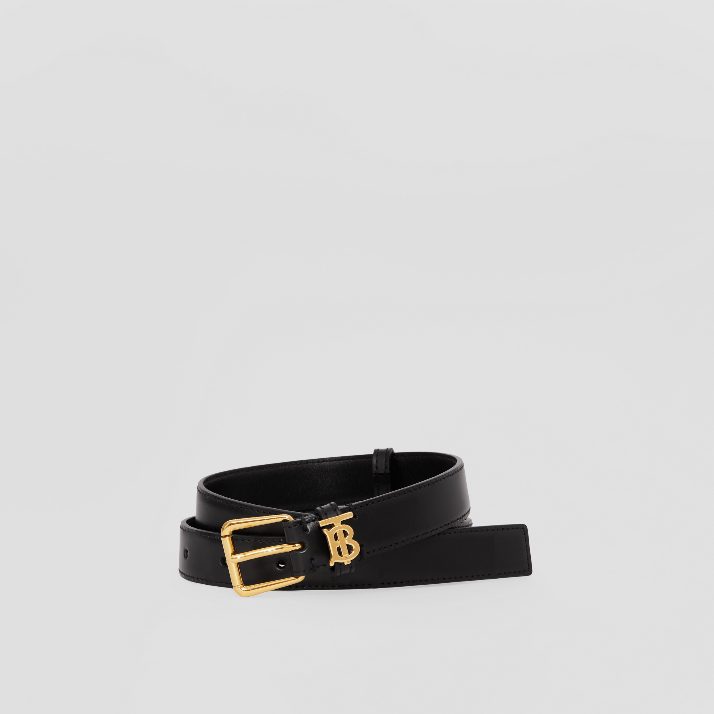 Leather TB Belt in Black - Women | Burberry® Official - 1