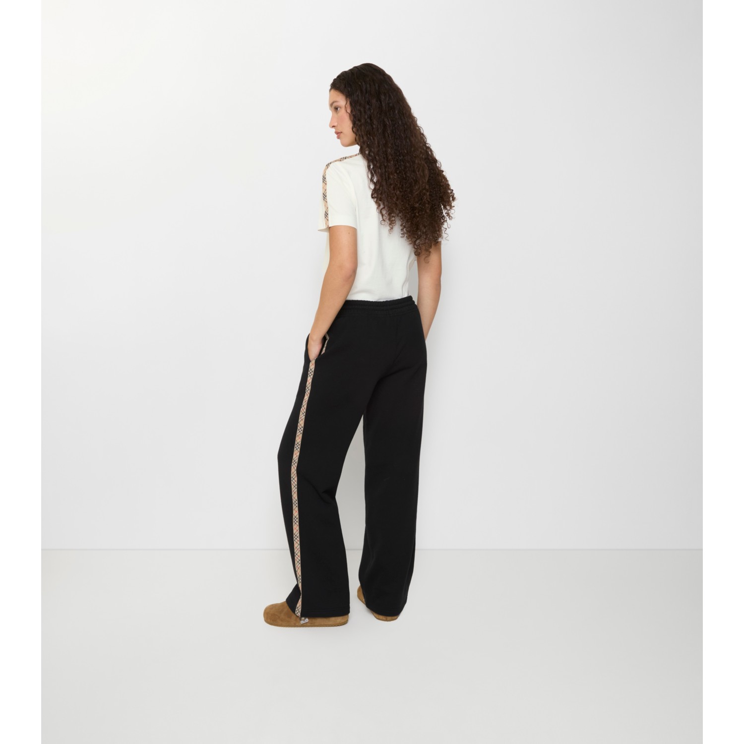 Check Trim Cotton Track Pants - thumbnail 7