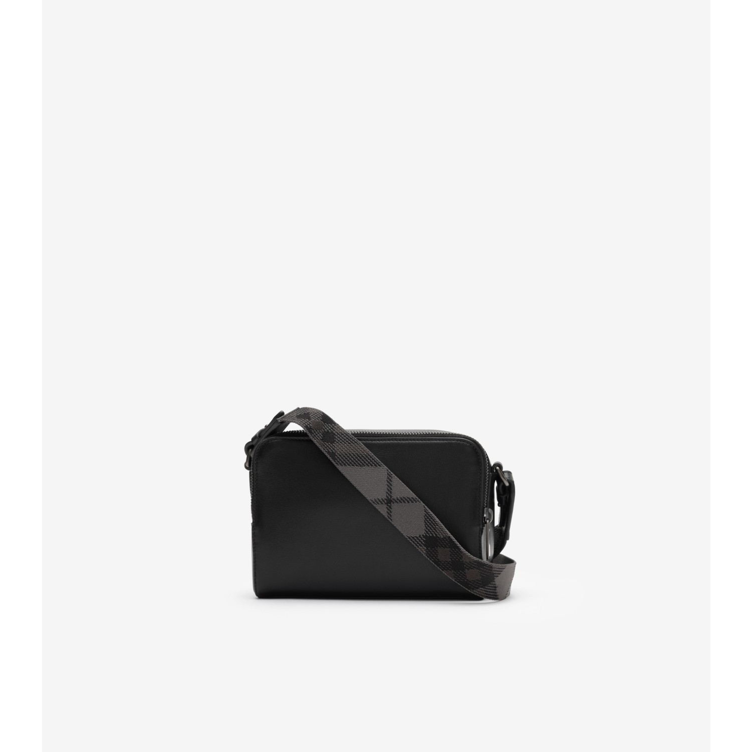 Pop Check Crossbody Bag in Black/iron grey - Men, Leather | Burberry® Official